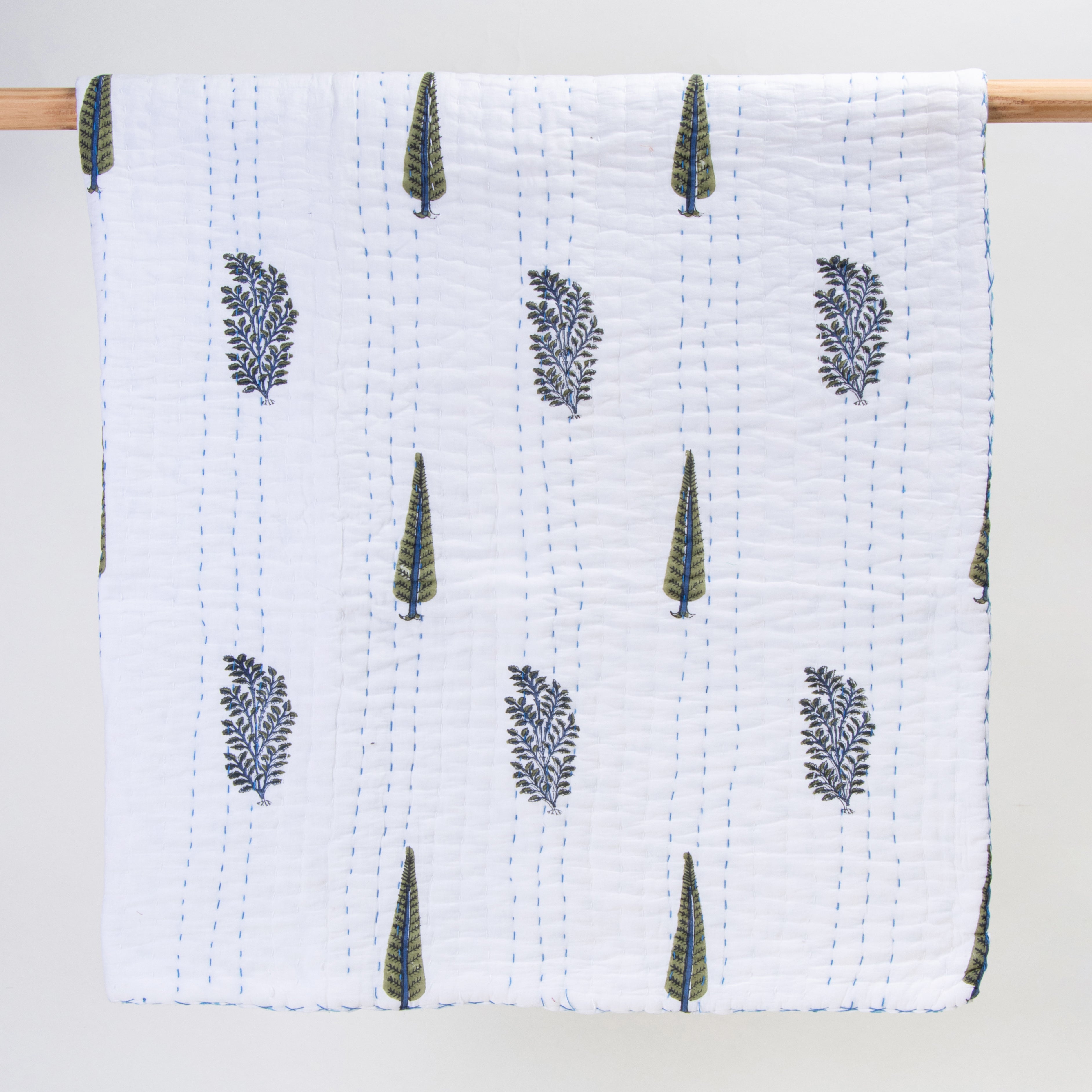 Sky Blue Flower Plant Print Baby Blanket Best Prices