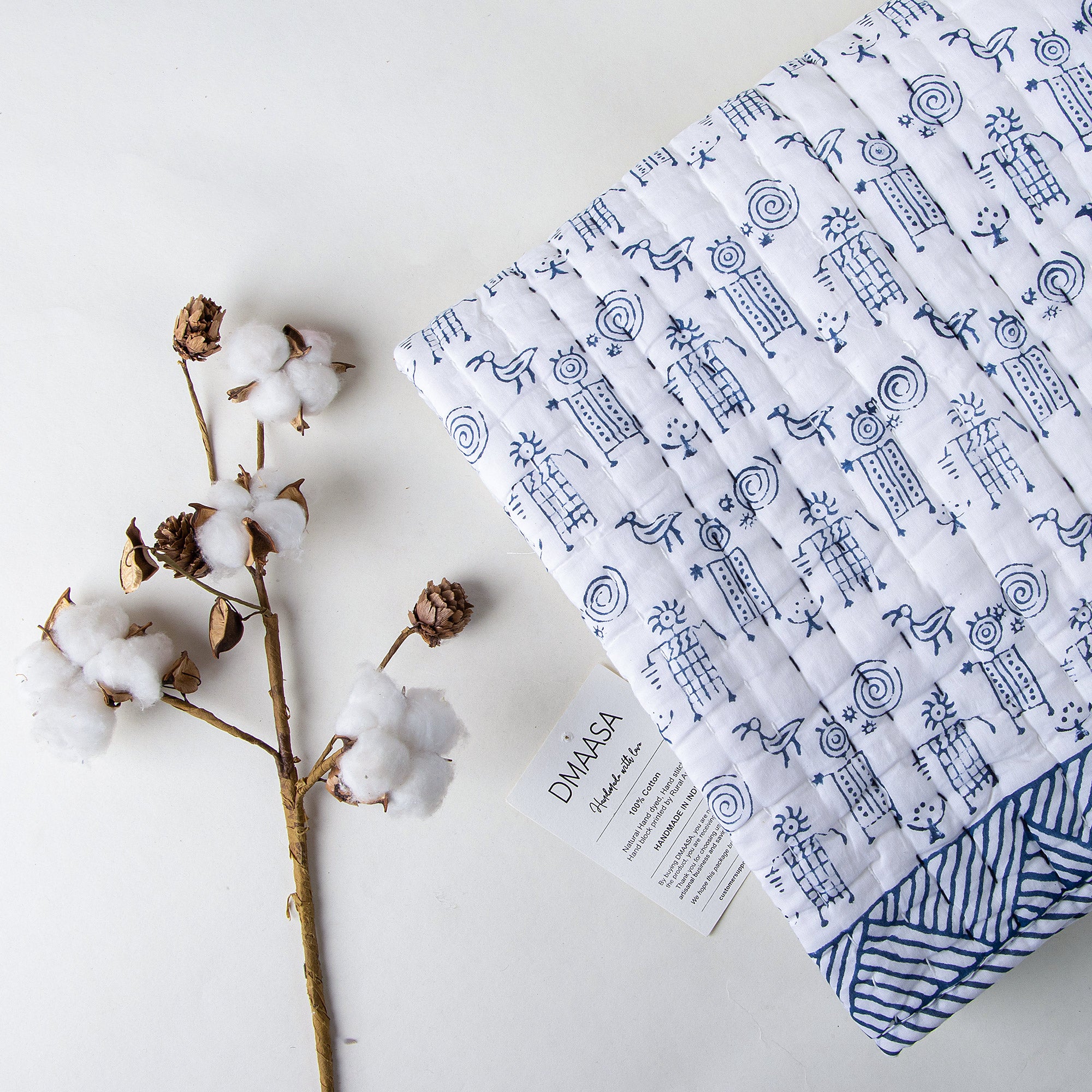 Blue Soft Cotton Baby Quilt