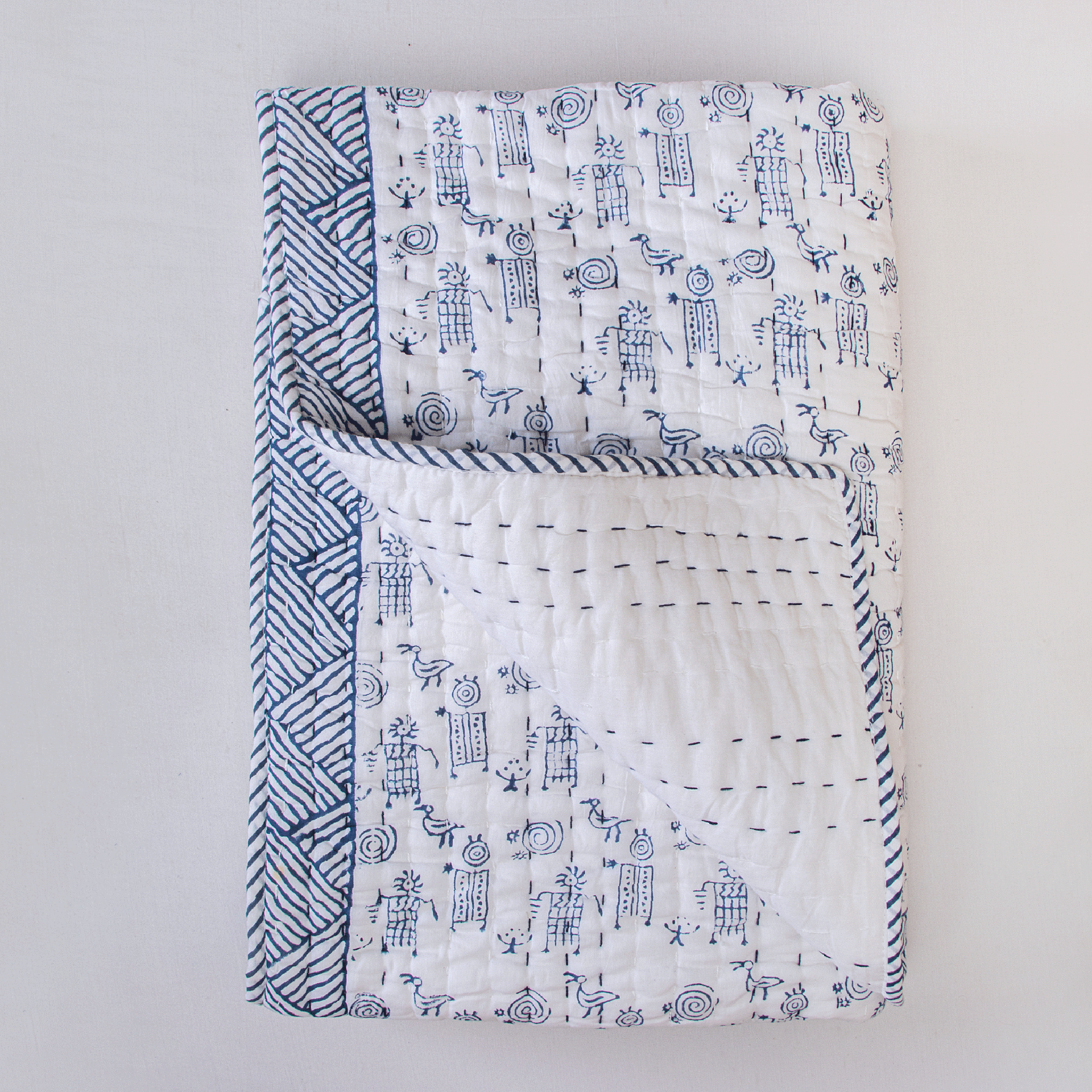 Blue Soft Cotton Baby Quilt