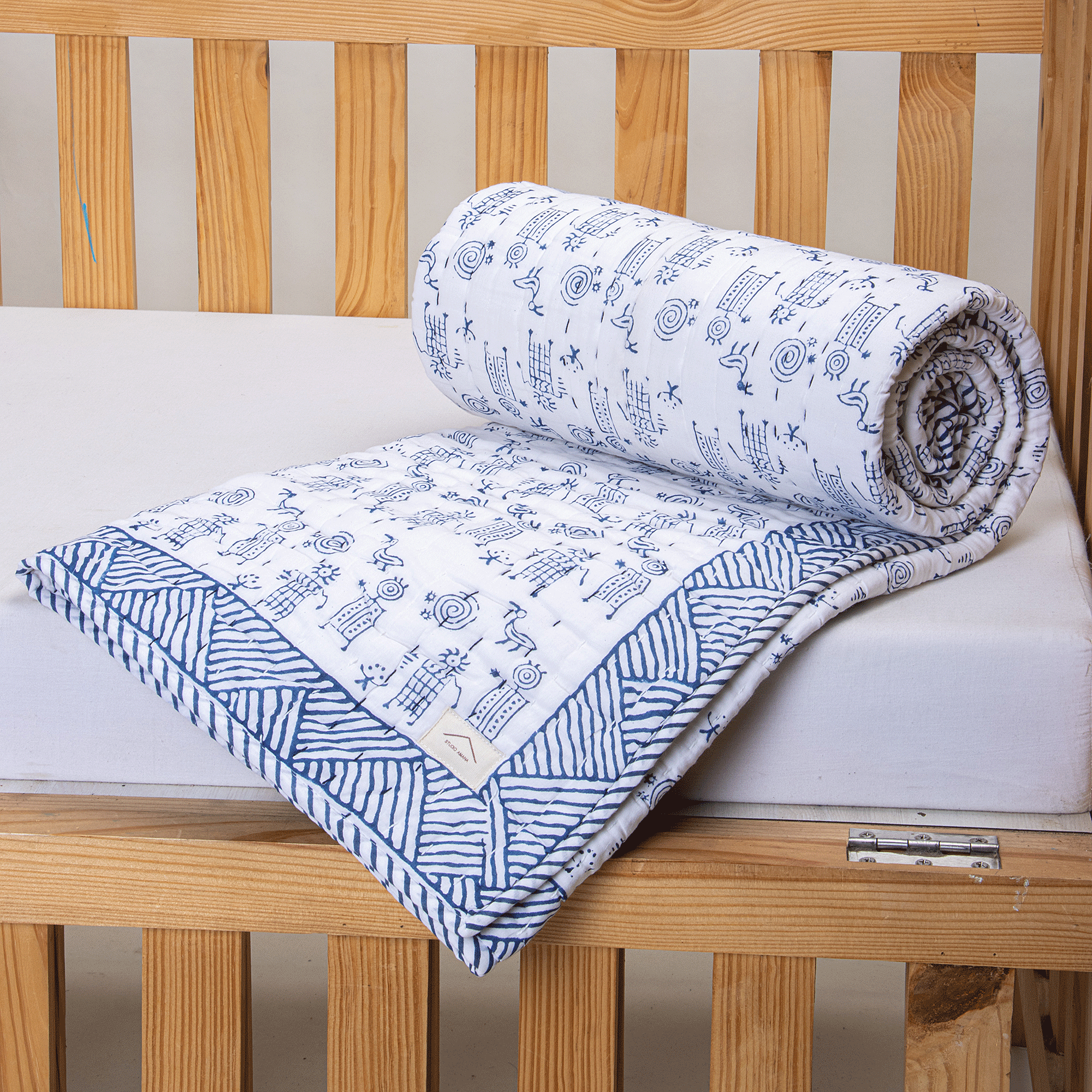 Blue Soft Cotton Baby Quilt