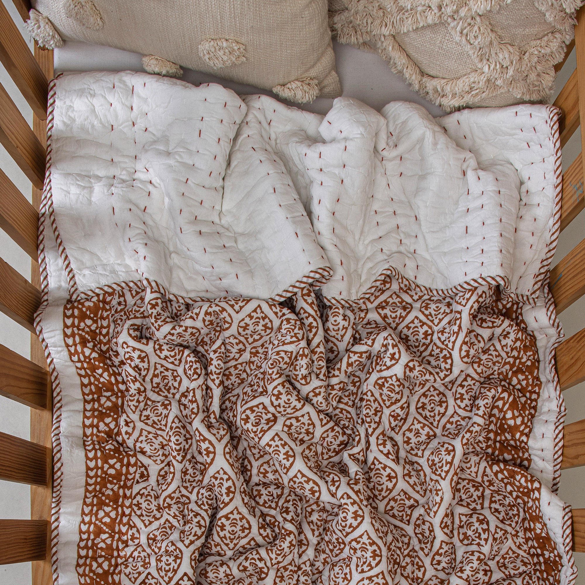 Brown Paisley Design Soft Cotton Kids Quilts
