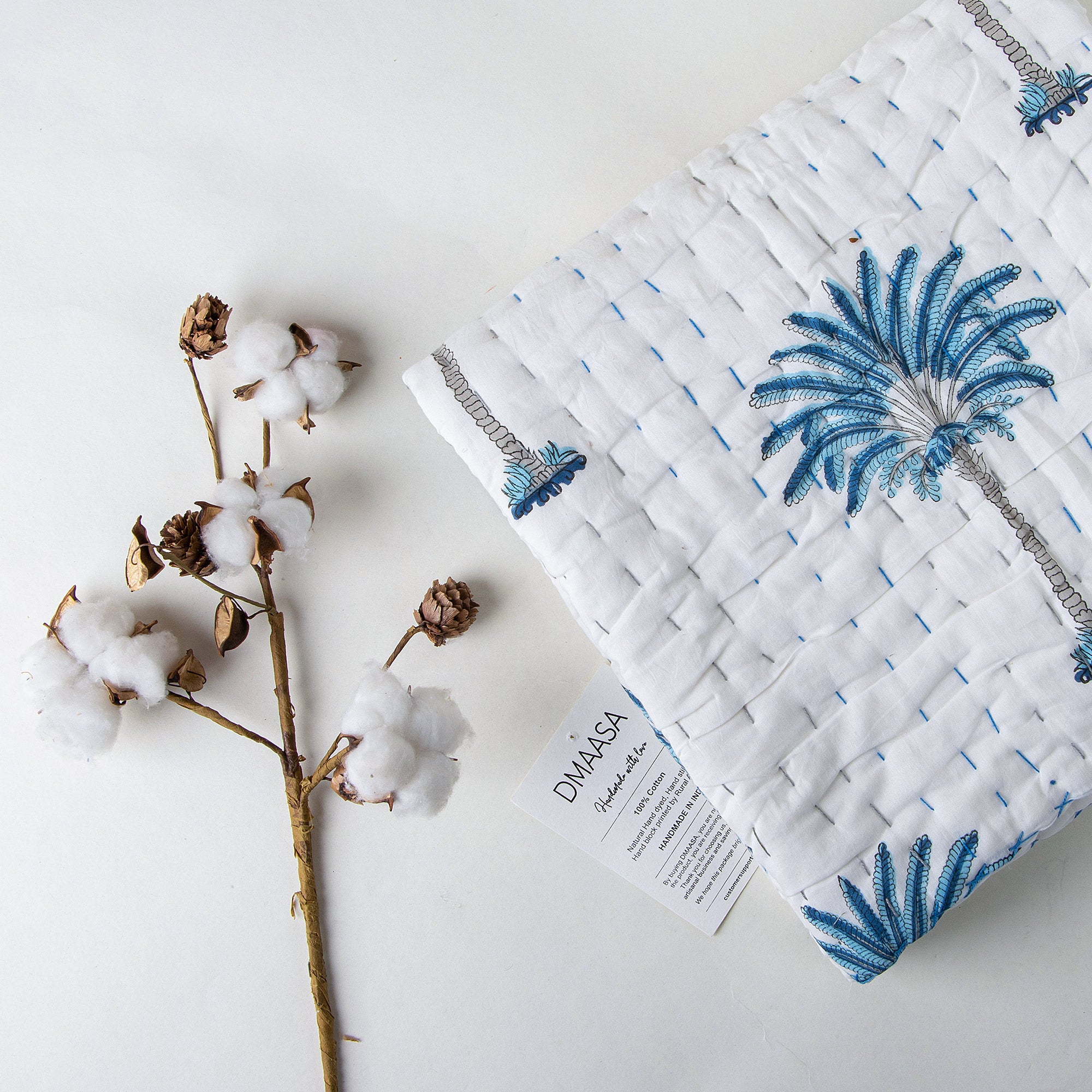Blue Palm Tree Design Soft Baby Blankets