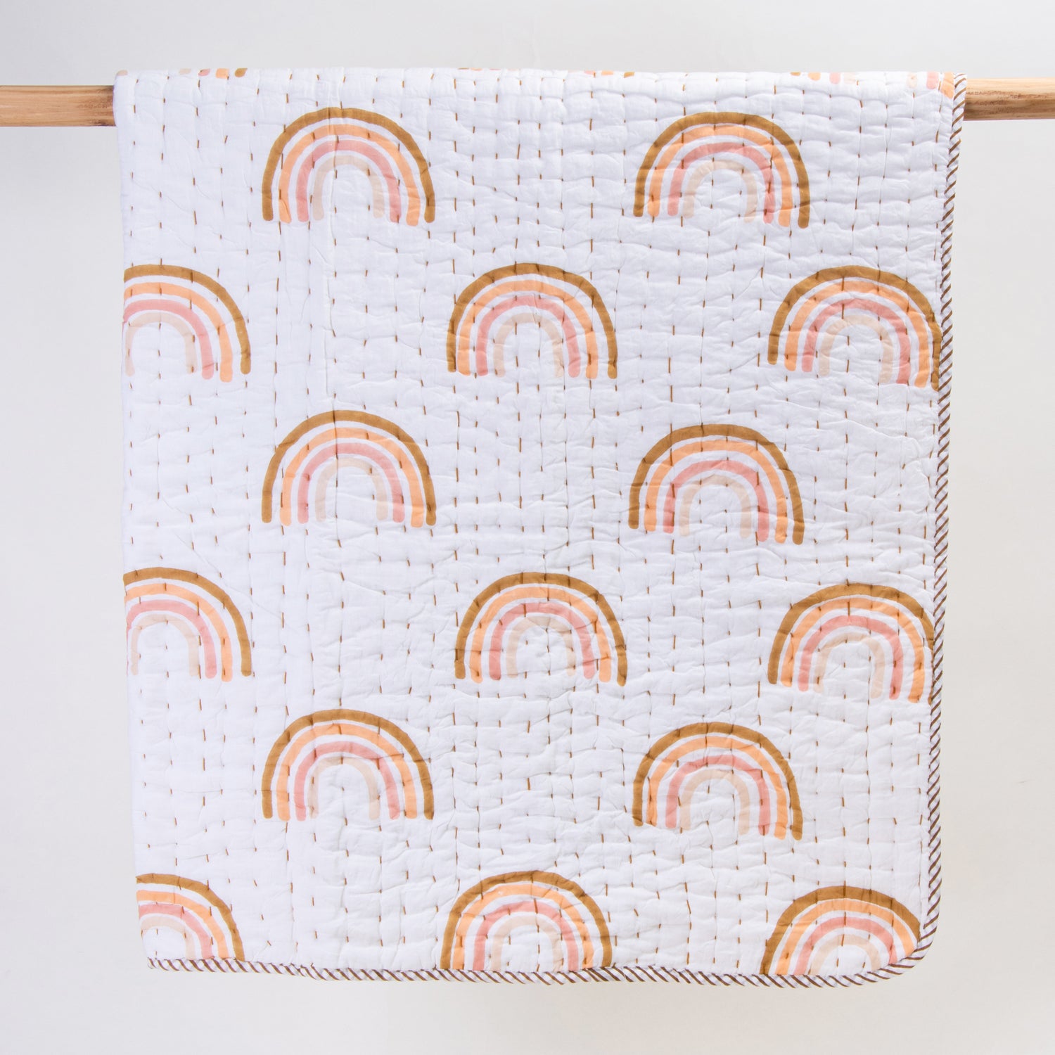 Rainbow Print Soft Cotton Muslin Baby Blankets