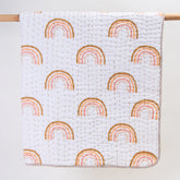 Rainbow Print Soft Cotton Muslin Baby Blankets