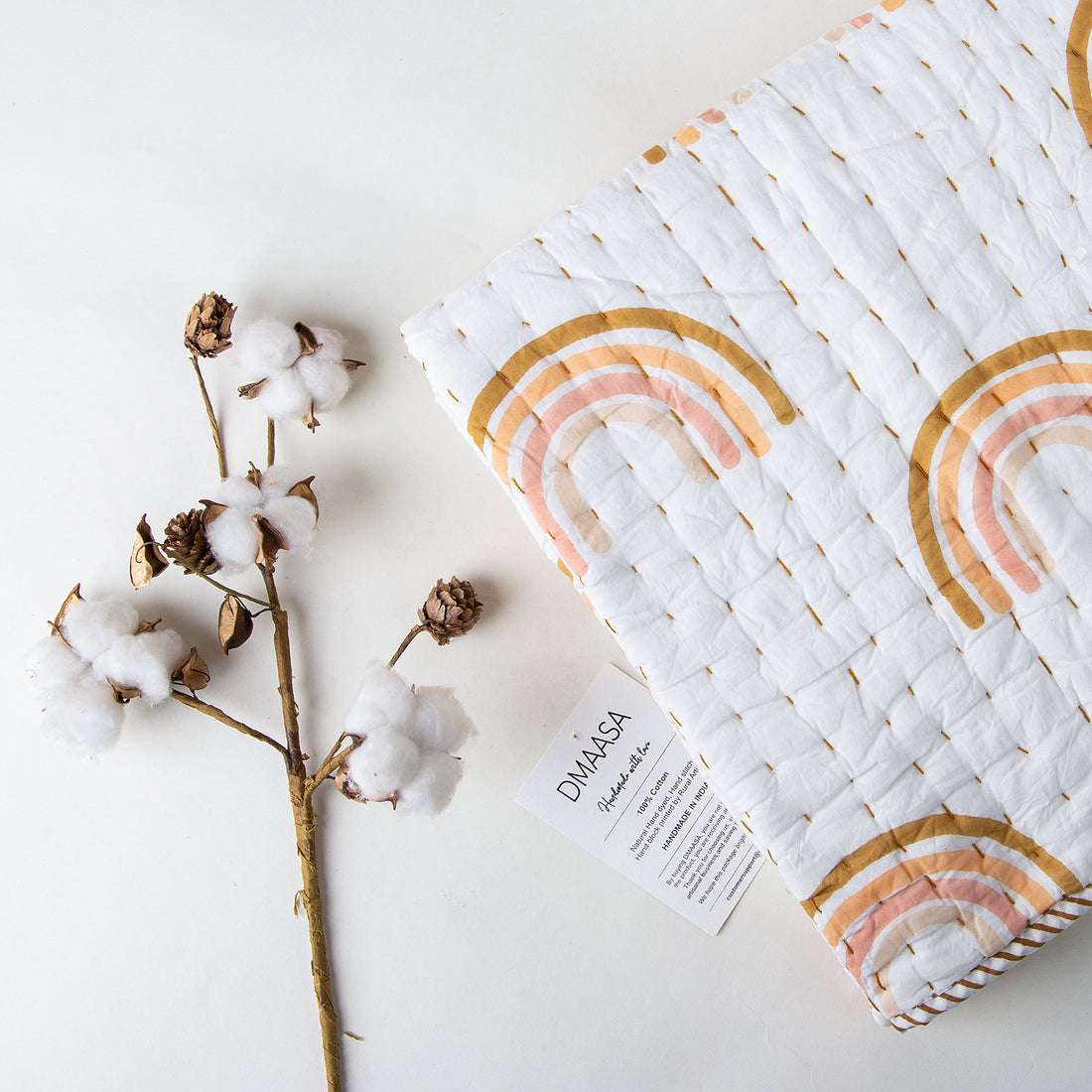Rainbow Print Soft Cotton Muslin Baby Blankets