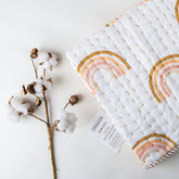 Rainbow Print Soft Cotton Muslin Baby Blankets