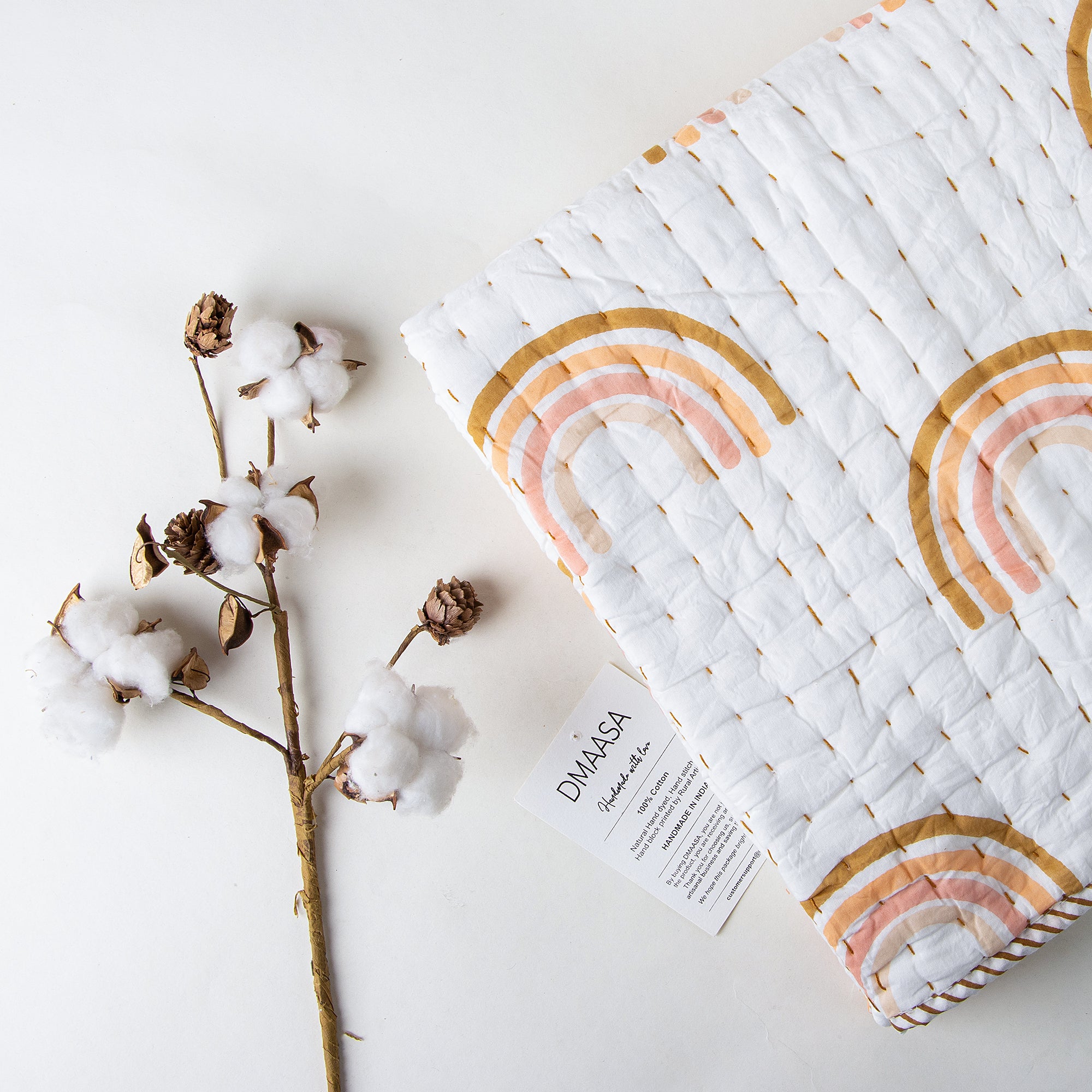 Rainbow Print Soft Cotton Muslin Baby Blankets