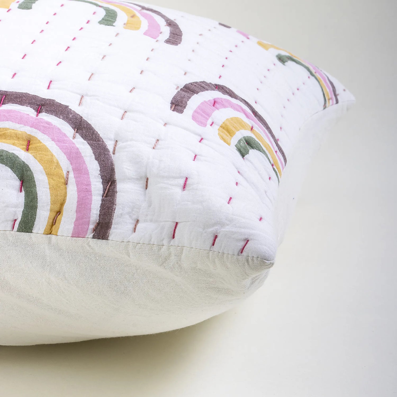 Kantha Rainbow Print Cotton Pillow Covers