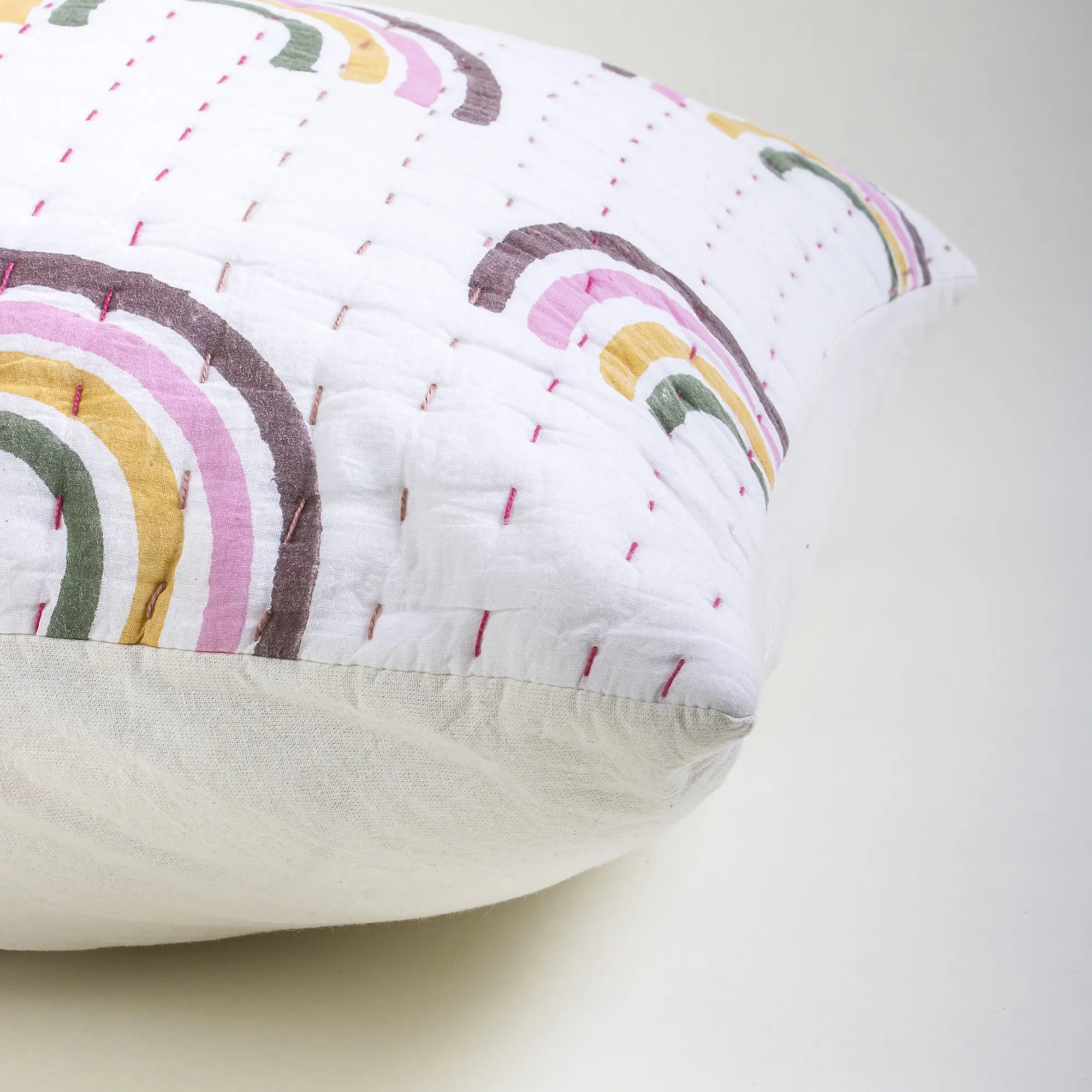Kantha Rainbow Print Cotton Pillow Covers