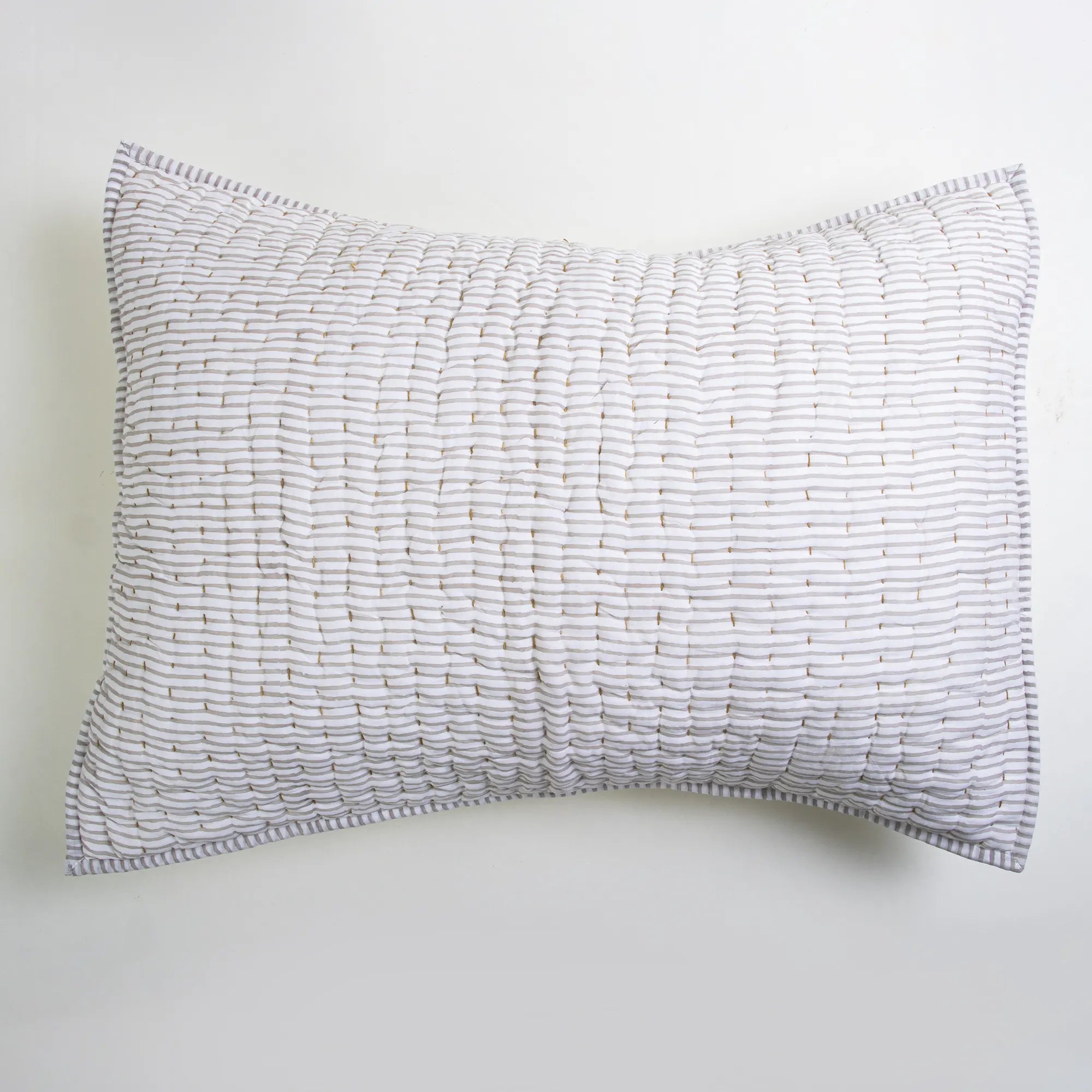 Handmade Kantha Pillow Cover- Stripe