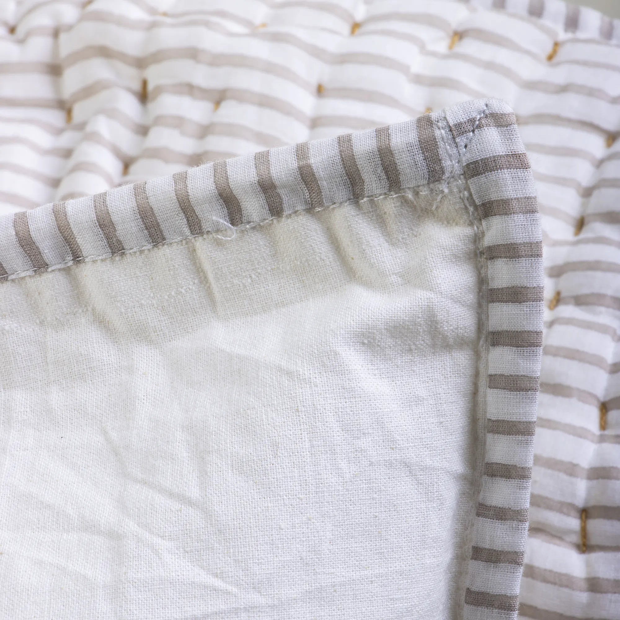 Handmade Kantha Pillow Cover- Stripe