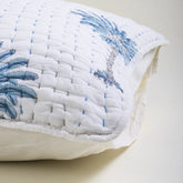 Kantha Blue Palm Print Pure Cotton Pillow Covers