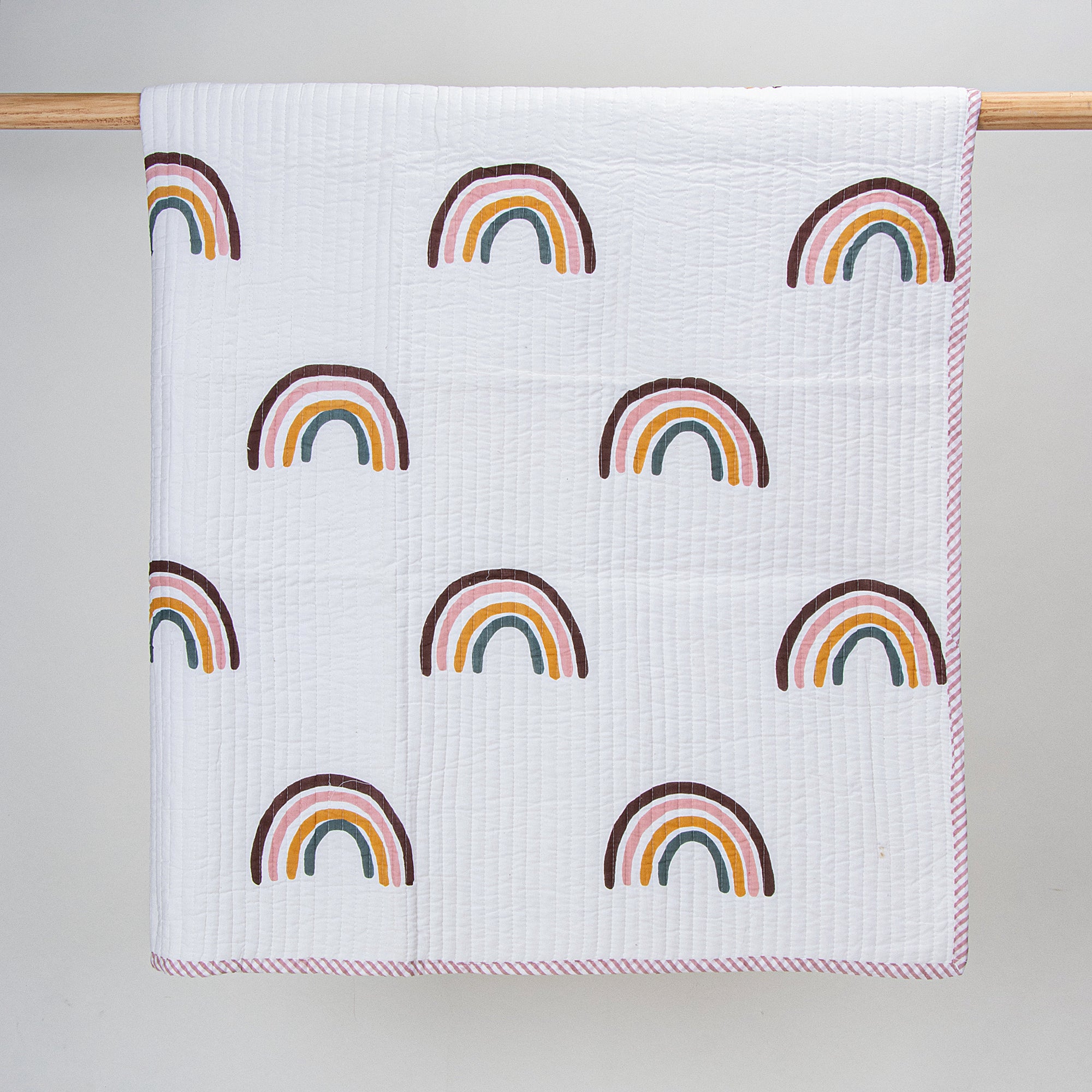 Multicolor Rainbow Muslin Cotton Receiving Blankets