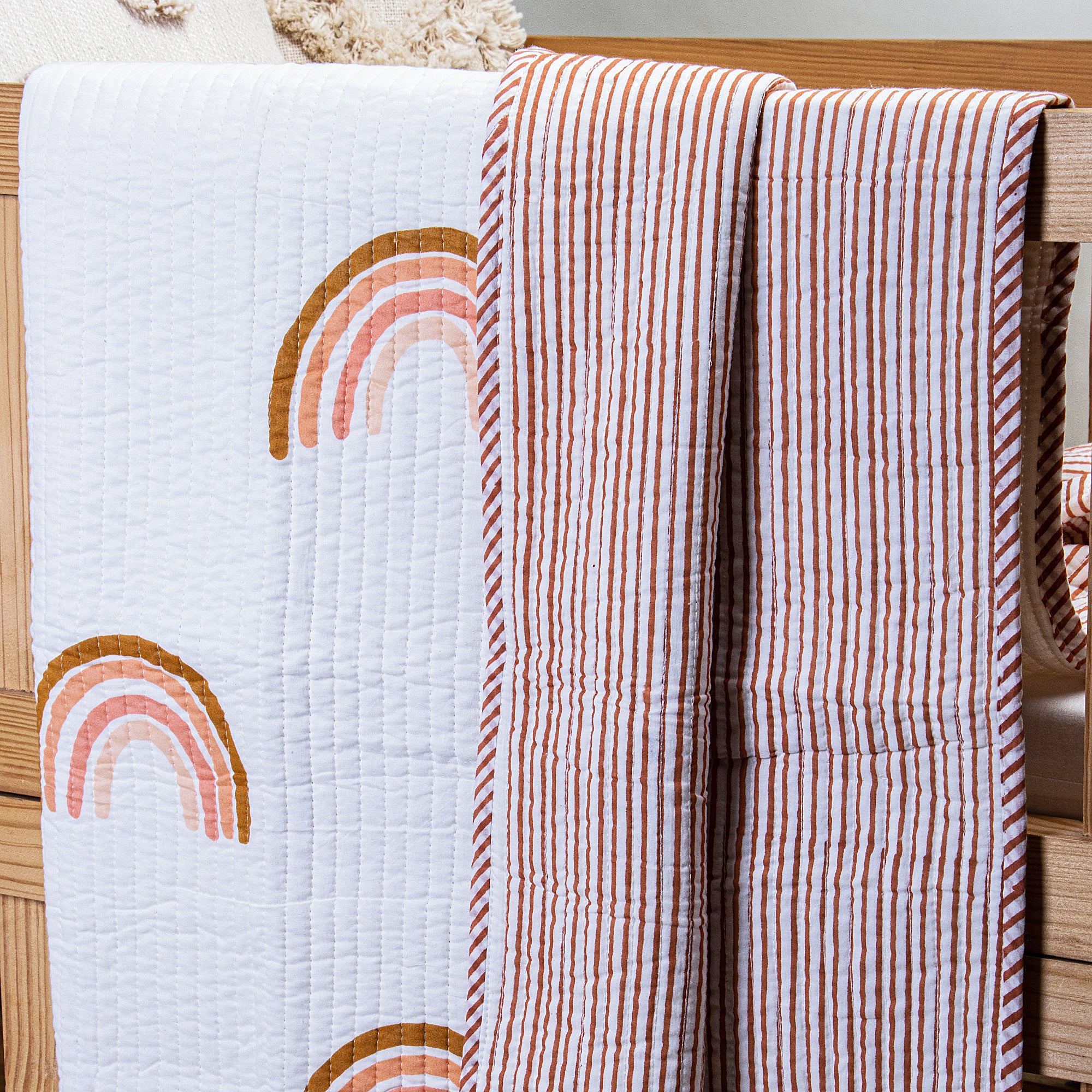 Multicolor Rainbow Soft Cotton Receiving Blankets