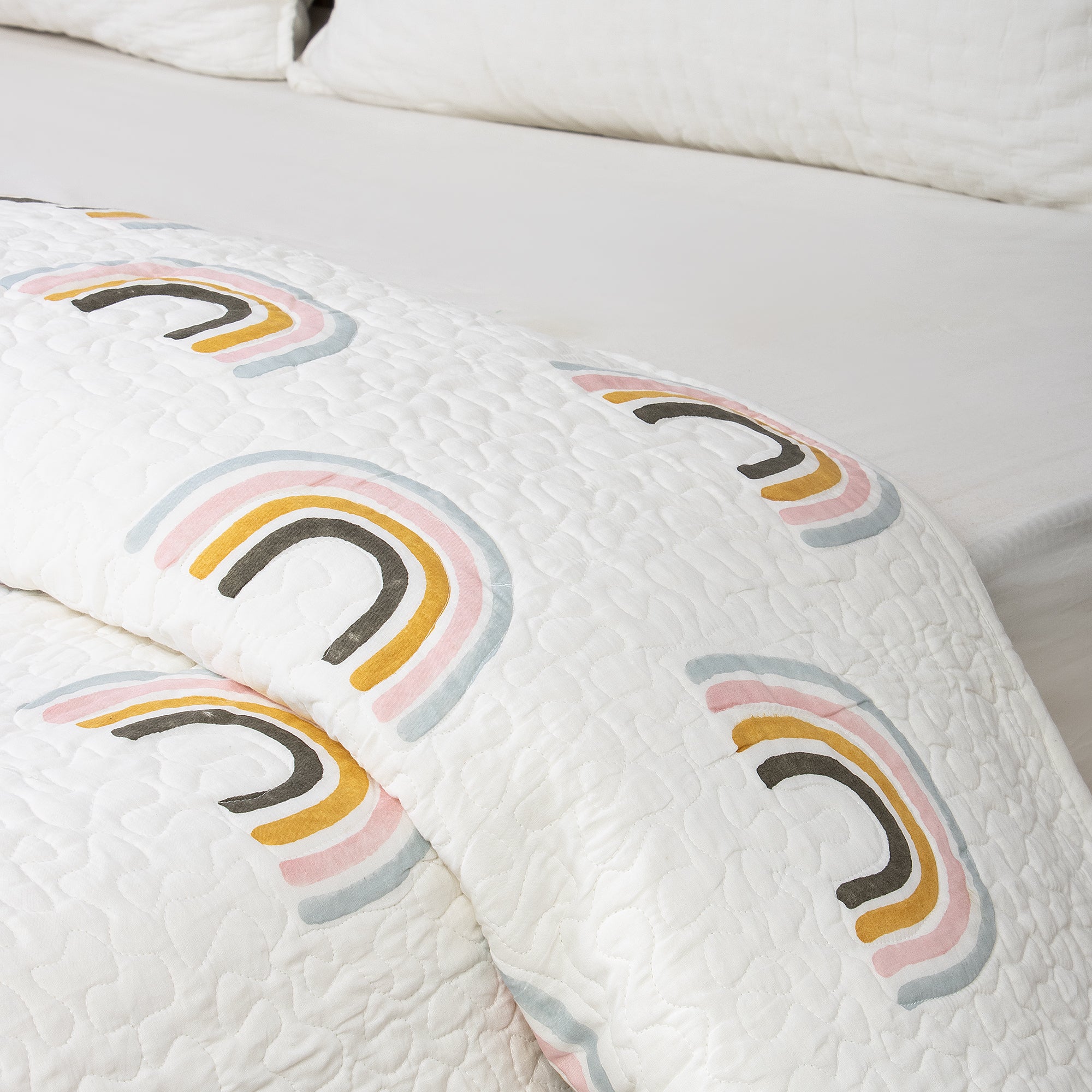 Pure Cotton Rajai Blanket Yellow Sunrise Printed