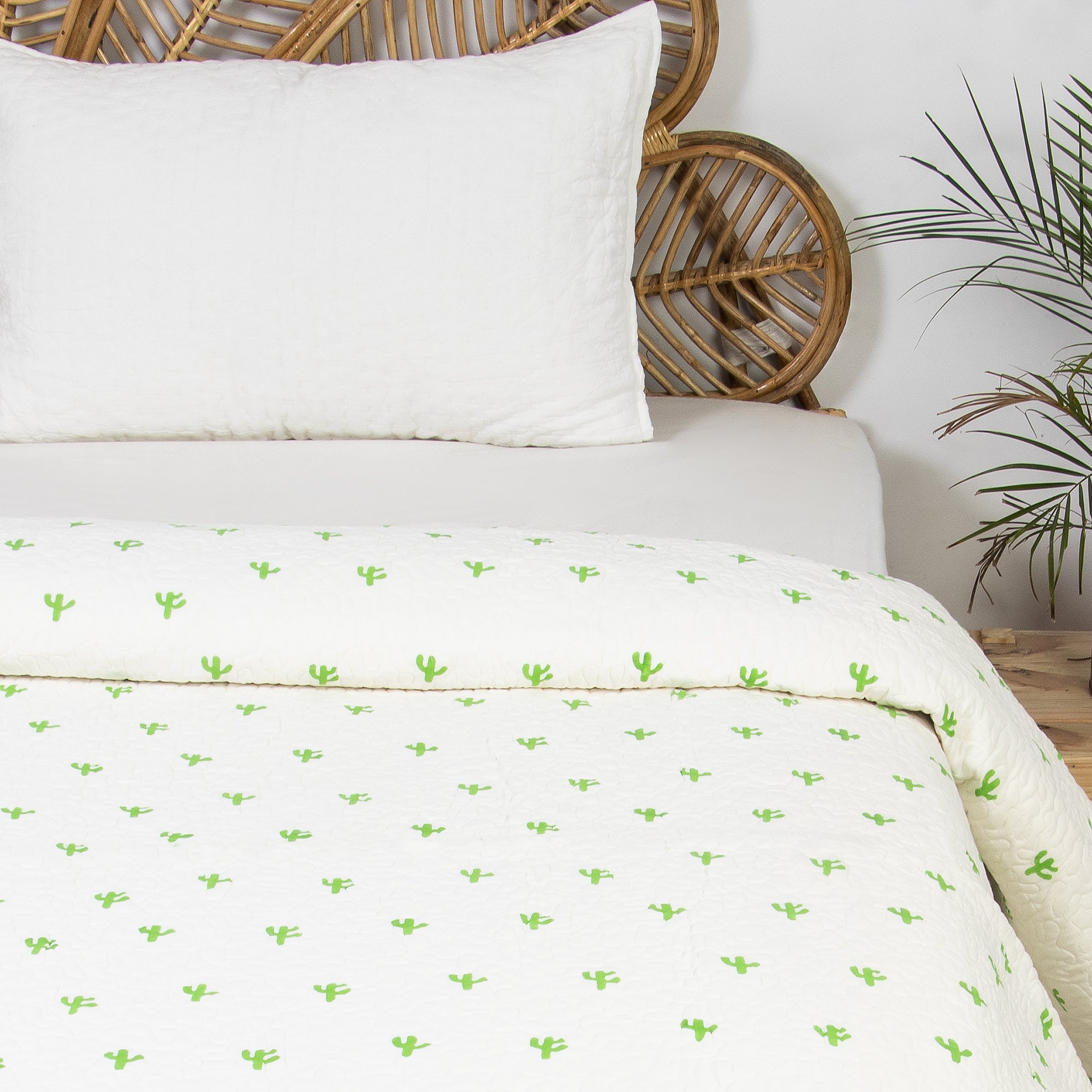 Best Quality Jaipuri Razai Green Cactus Plant Print