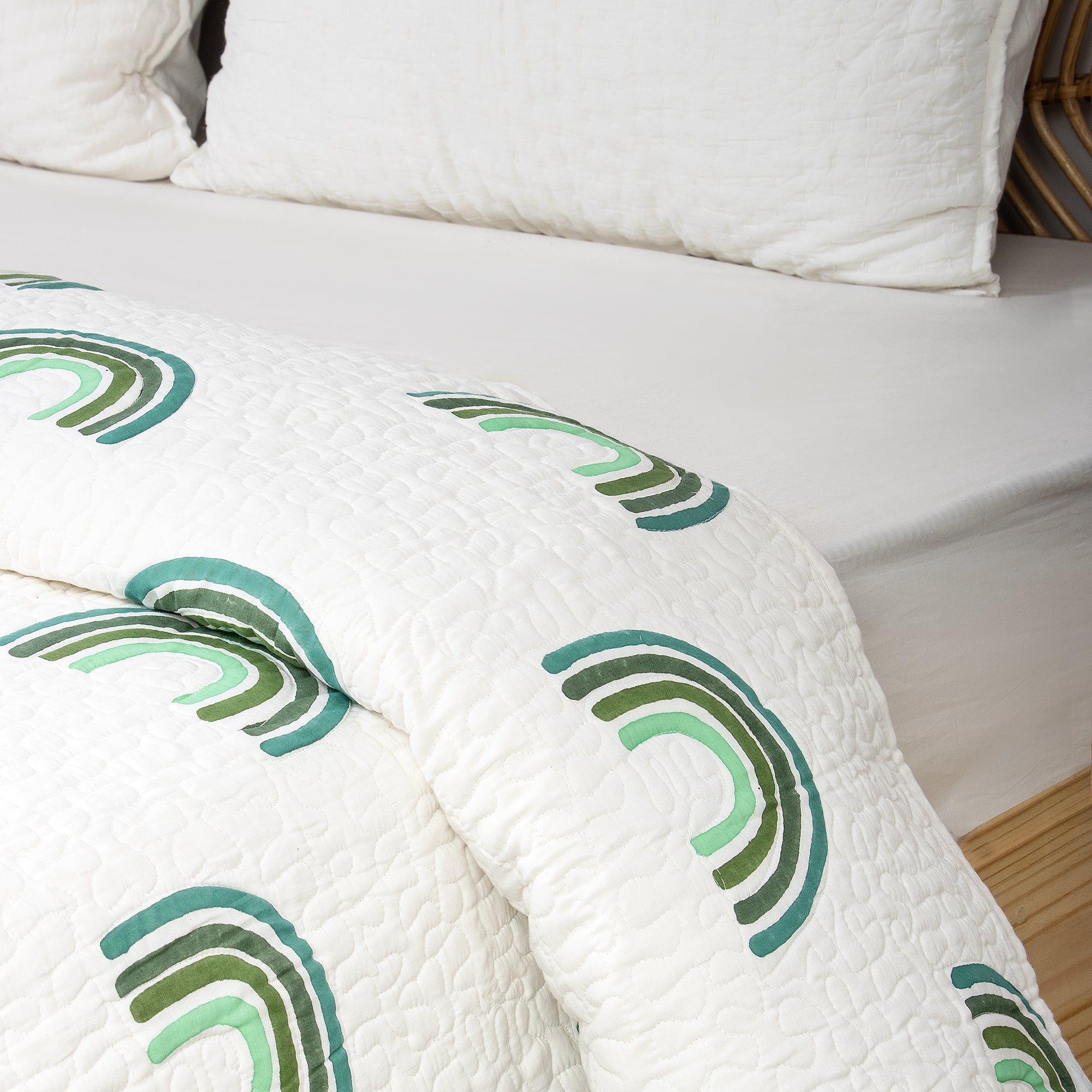 Sunrise Block Print Cotton Comforter Blanket