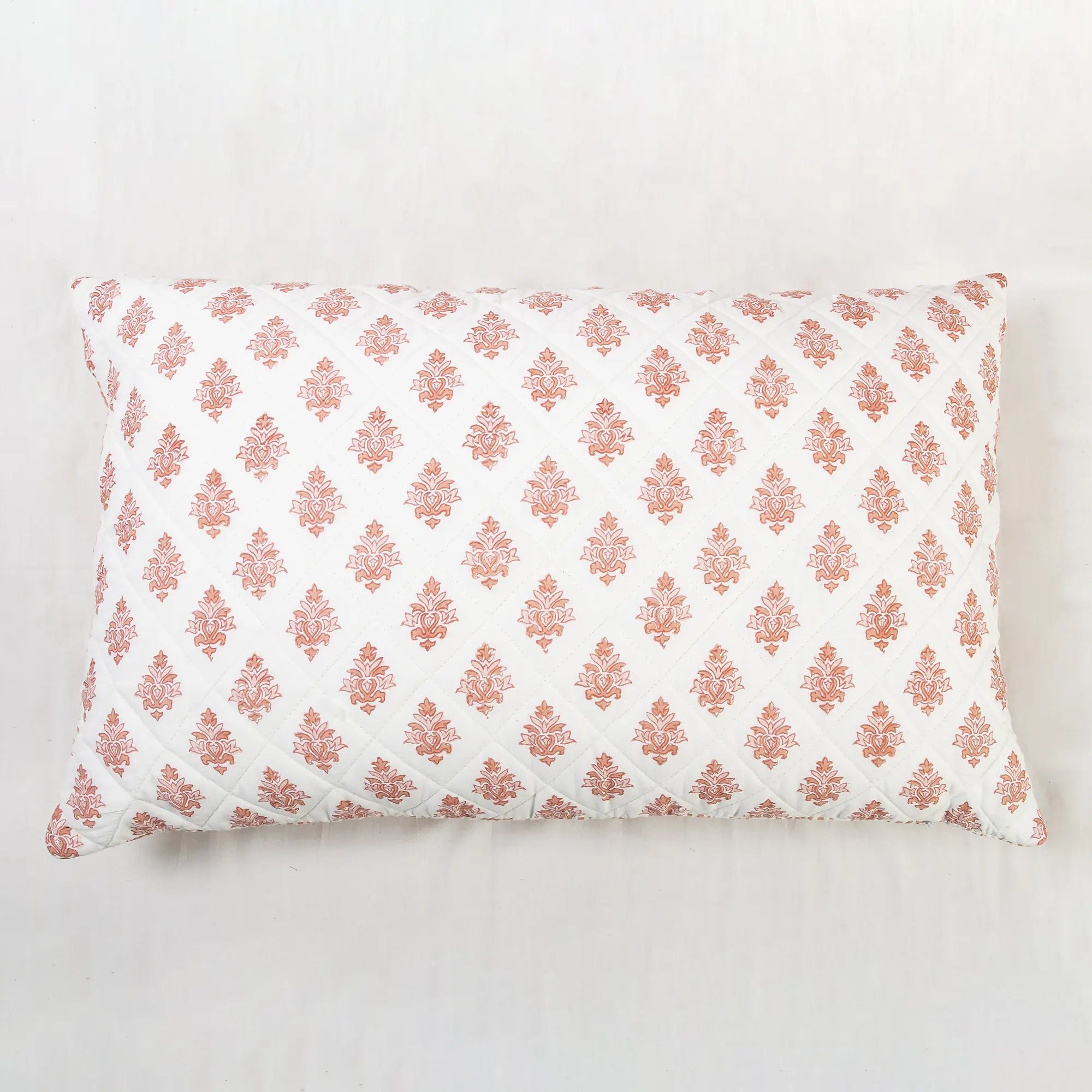 Hand Block Print Cotton Floral Pink Booti Machine Quilt