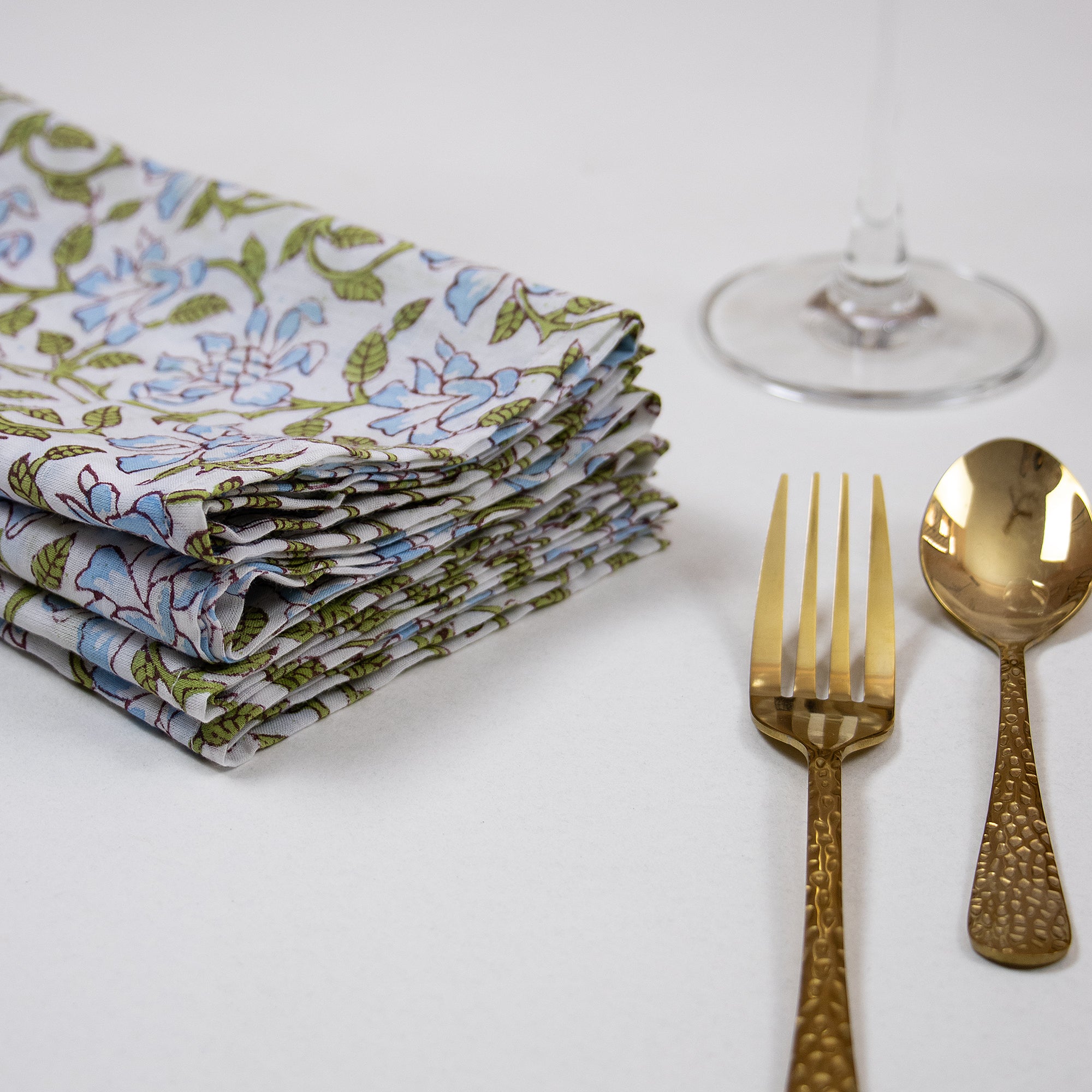 Flower Printed Soft Cotton Dining Table Napkins