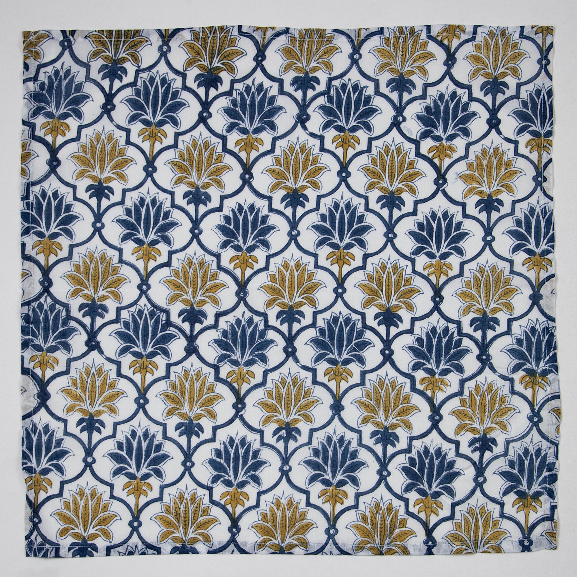 Block Flower Print Cotton Table Best Napkin Prices