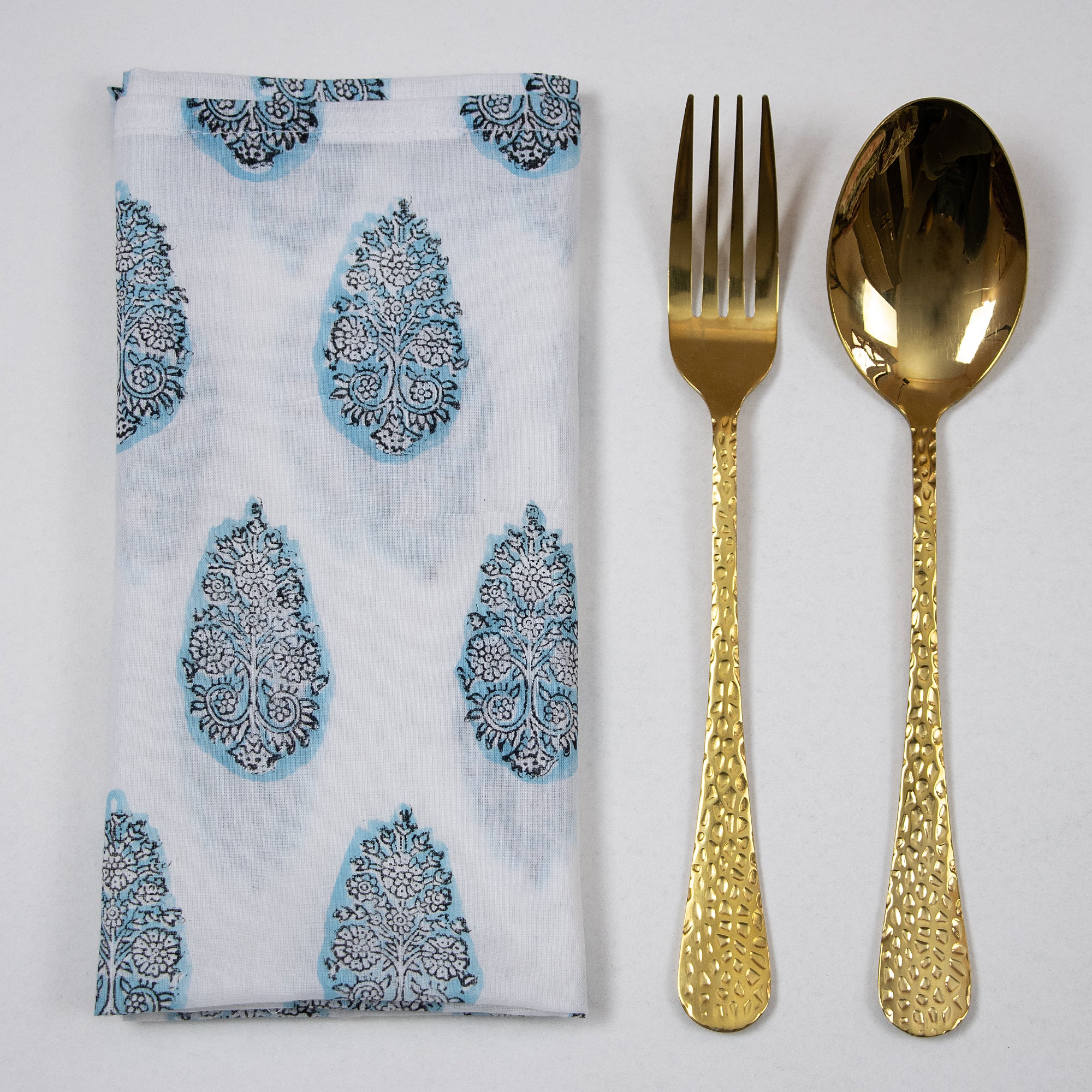 Blue Boota Hand Block Printed Cotton Napkins