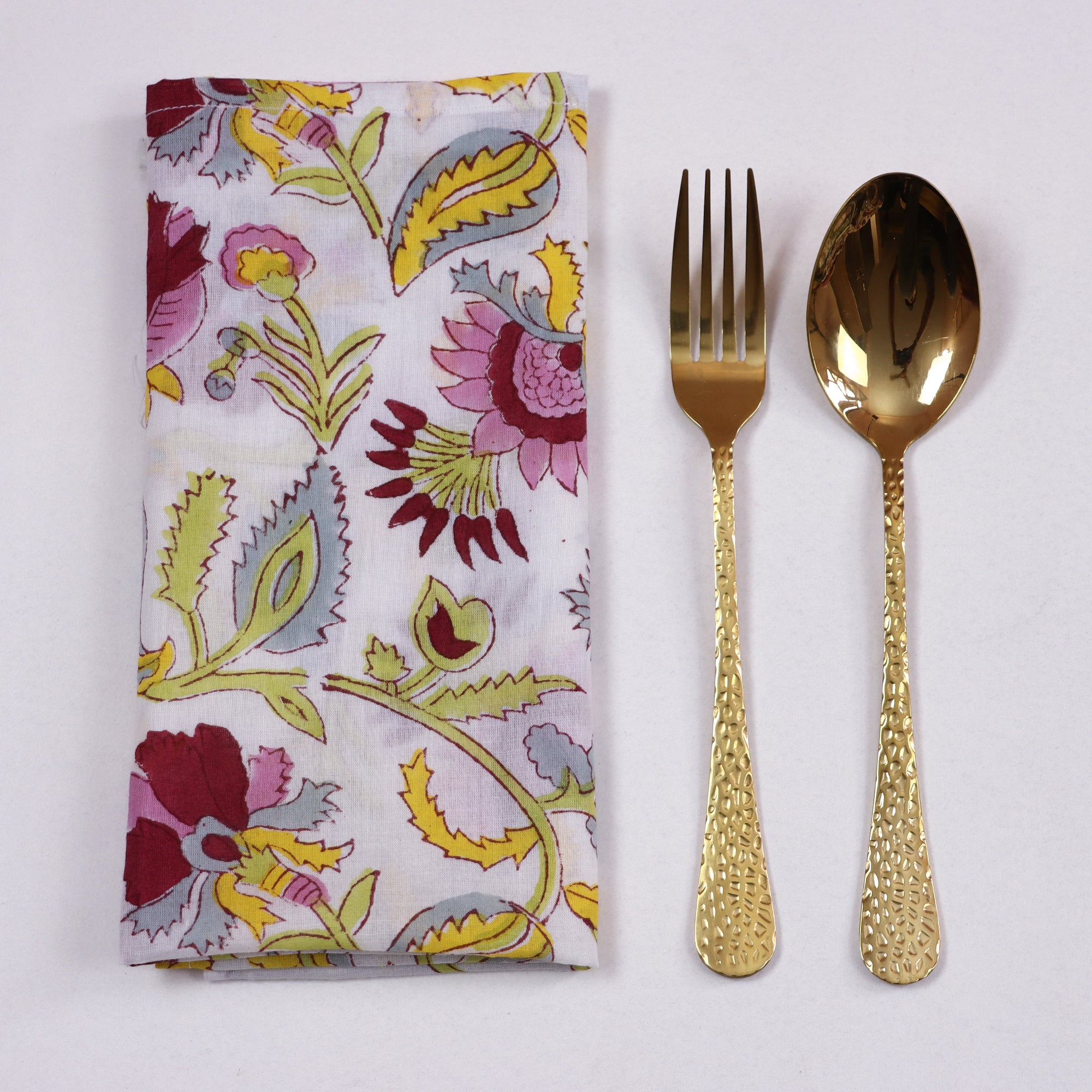 Organic Cotton Red Floral Dinner Table Napkin
