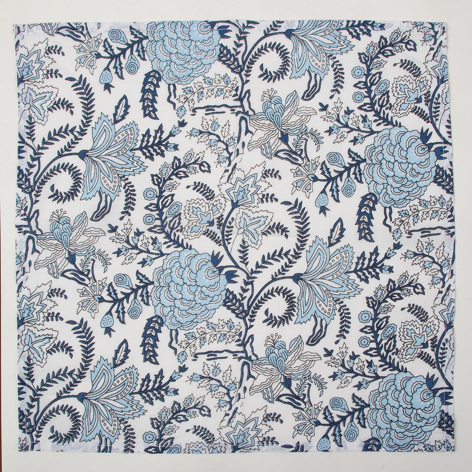 Hand Block Floral Printed Cotton Table Napkin Cloth