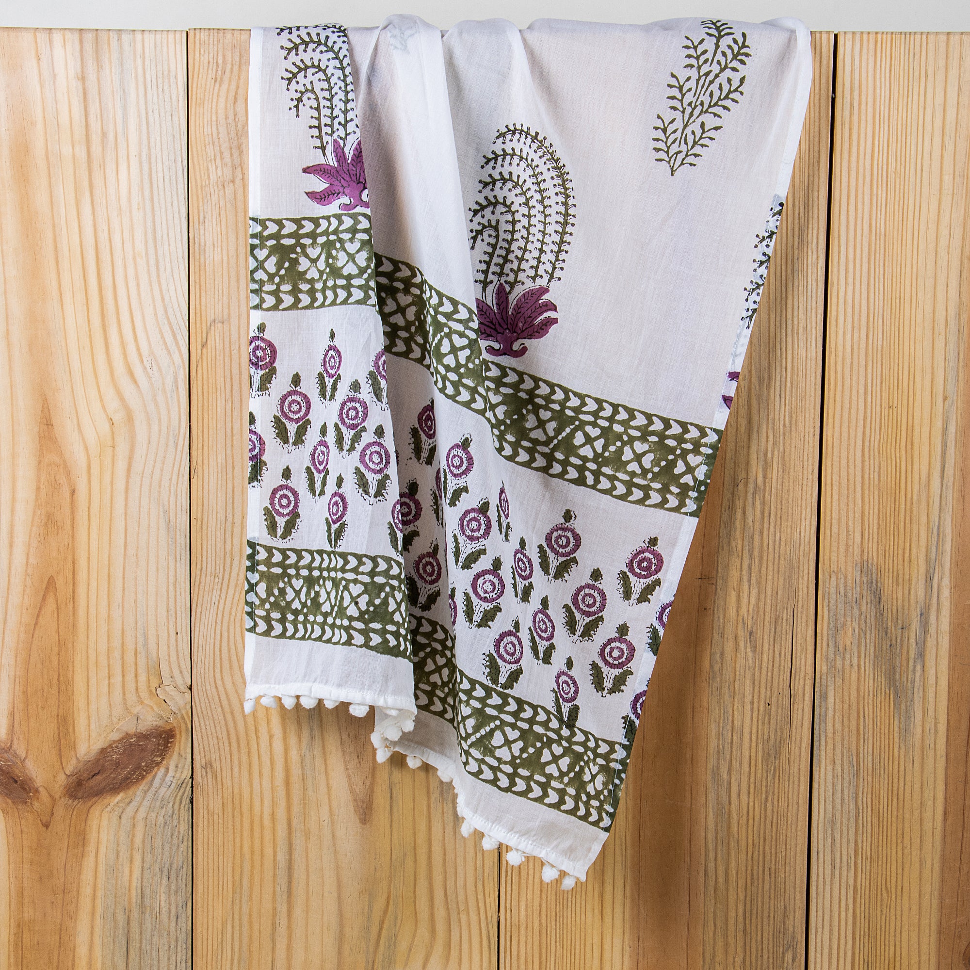 Latest Purple Floral Scarf For Girls