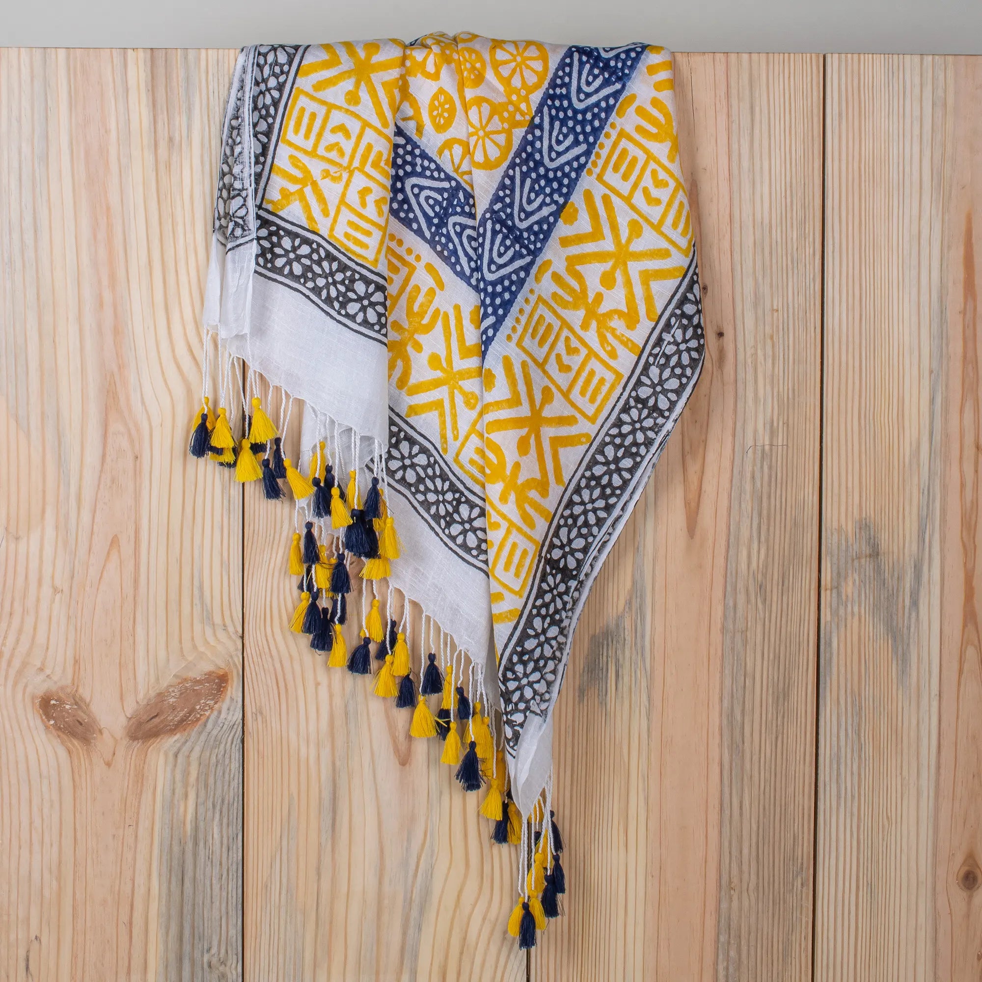 Azure Hand Painted Stoles and Cotton Scarf