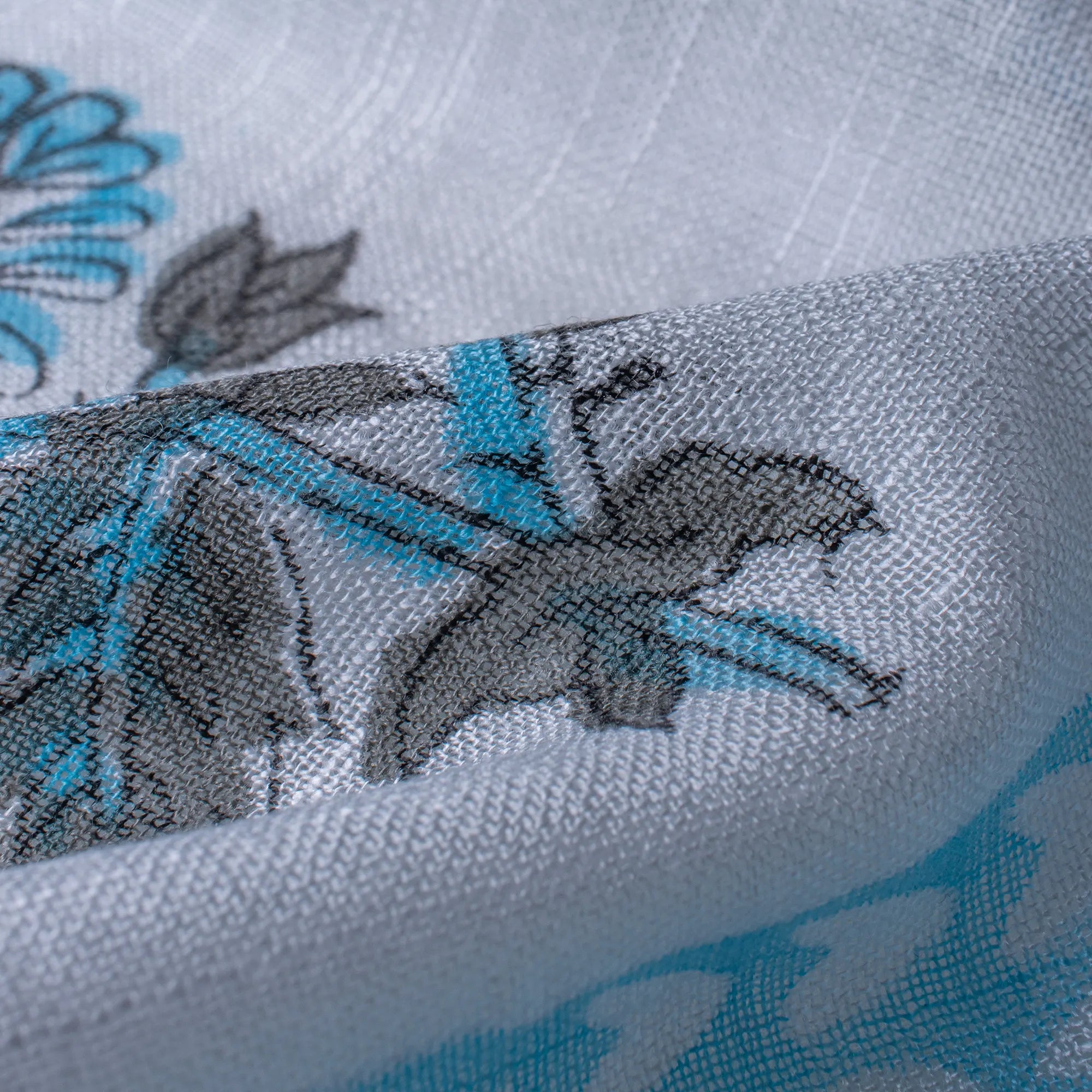 Smokey Blue Printed Fancy Stoles for Ladies