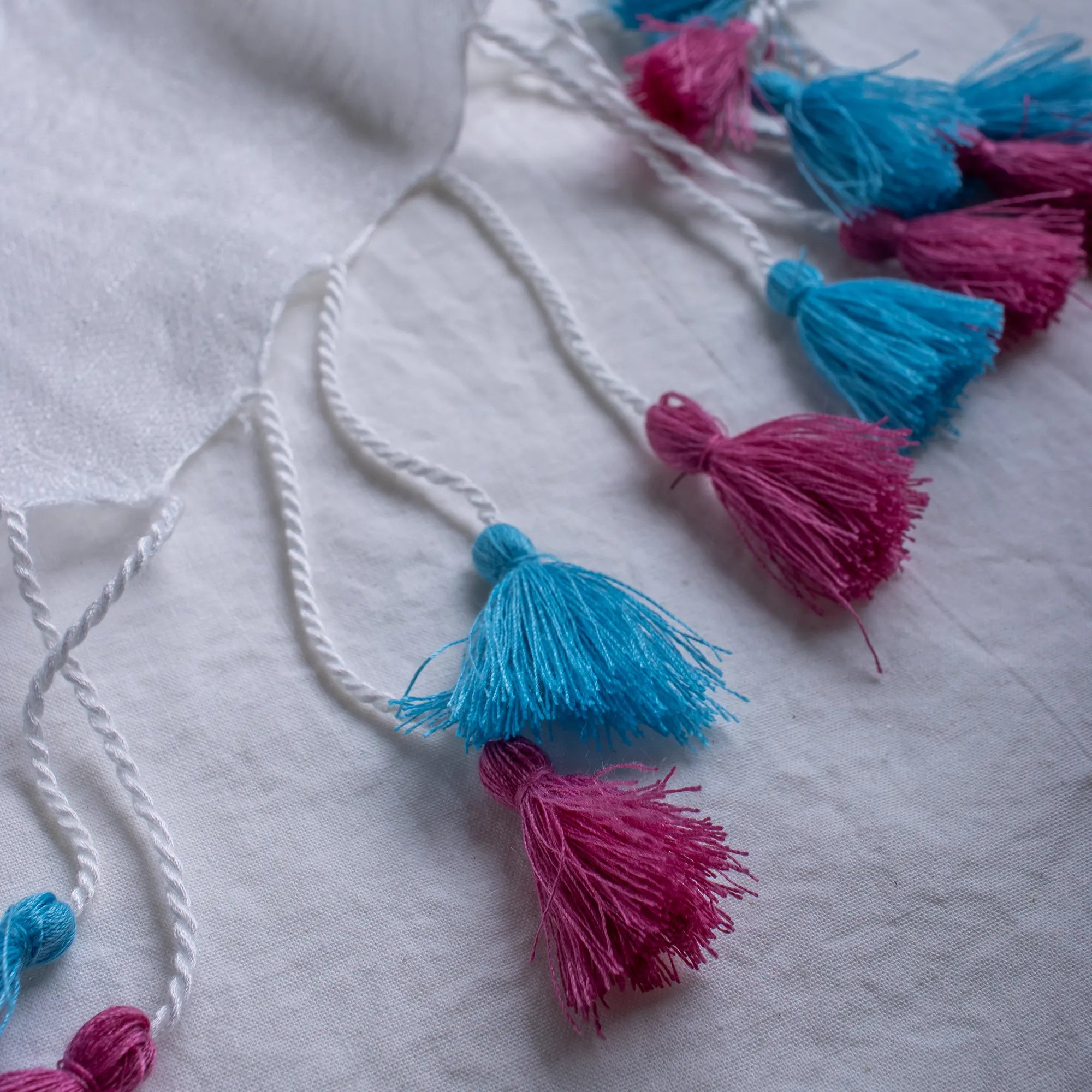 Blush Blue Block Printed Cotton Stole for Women