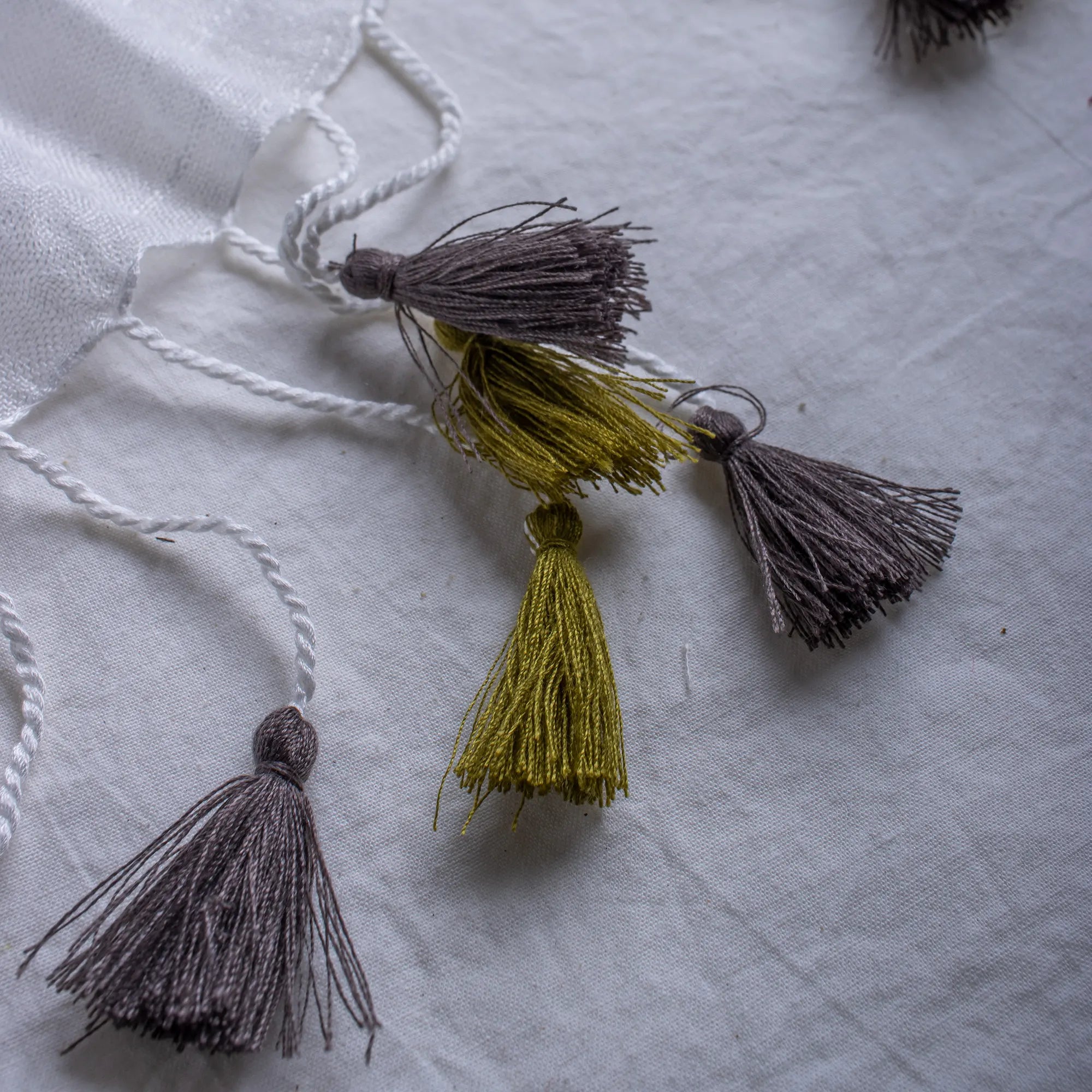 Olive Green Handmade Printed Stole Dupatta