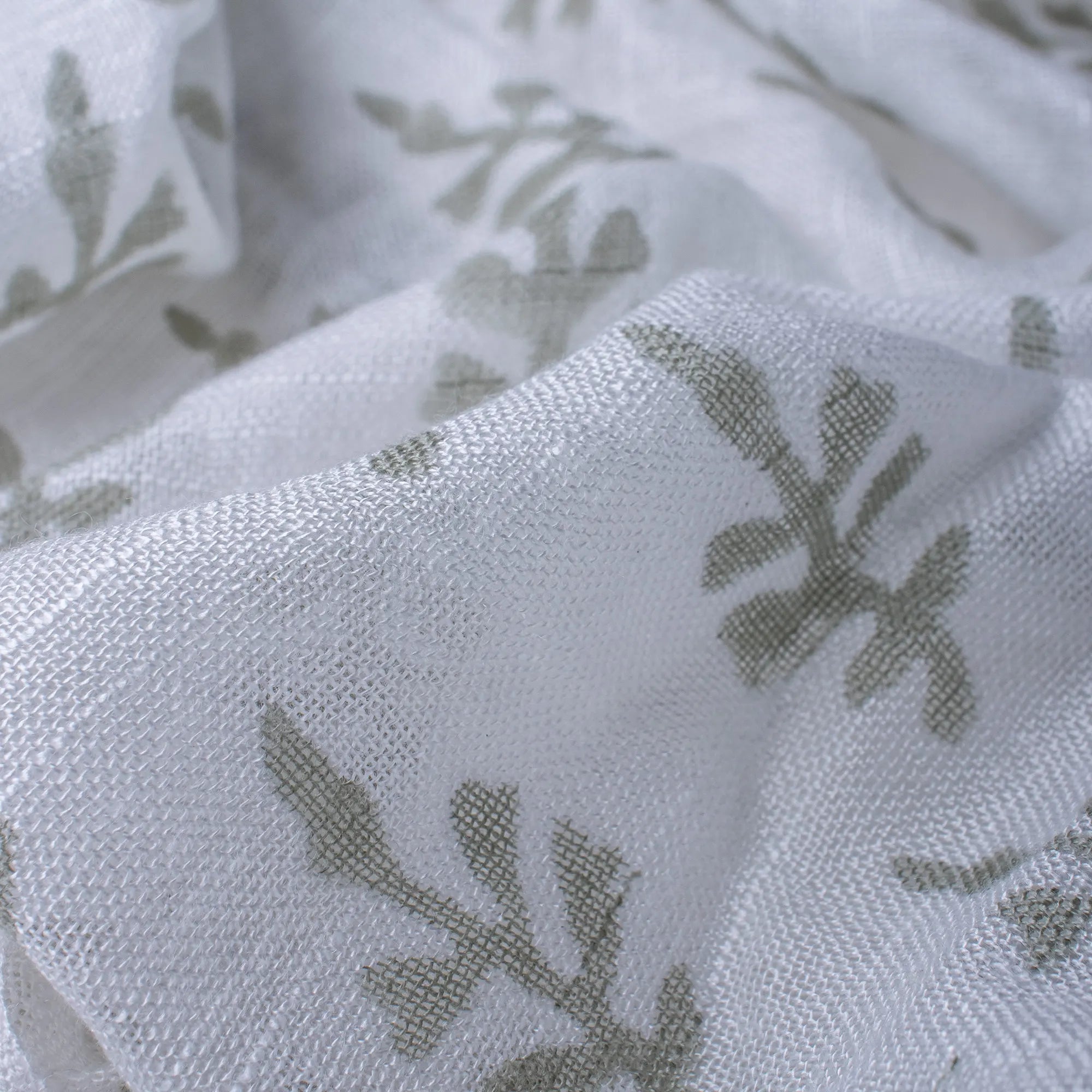 Handmade Grey Flower Printed Stoles Scarf