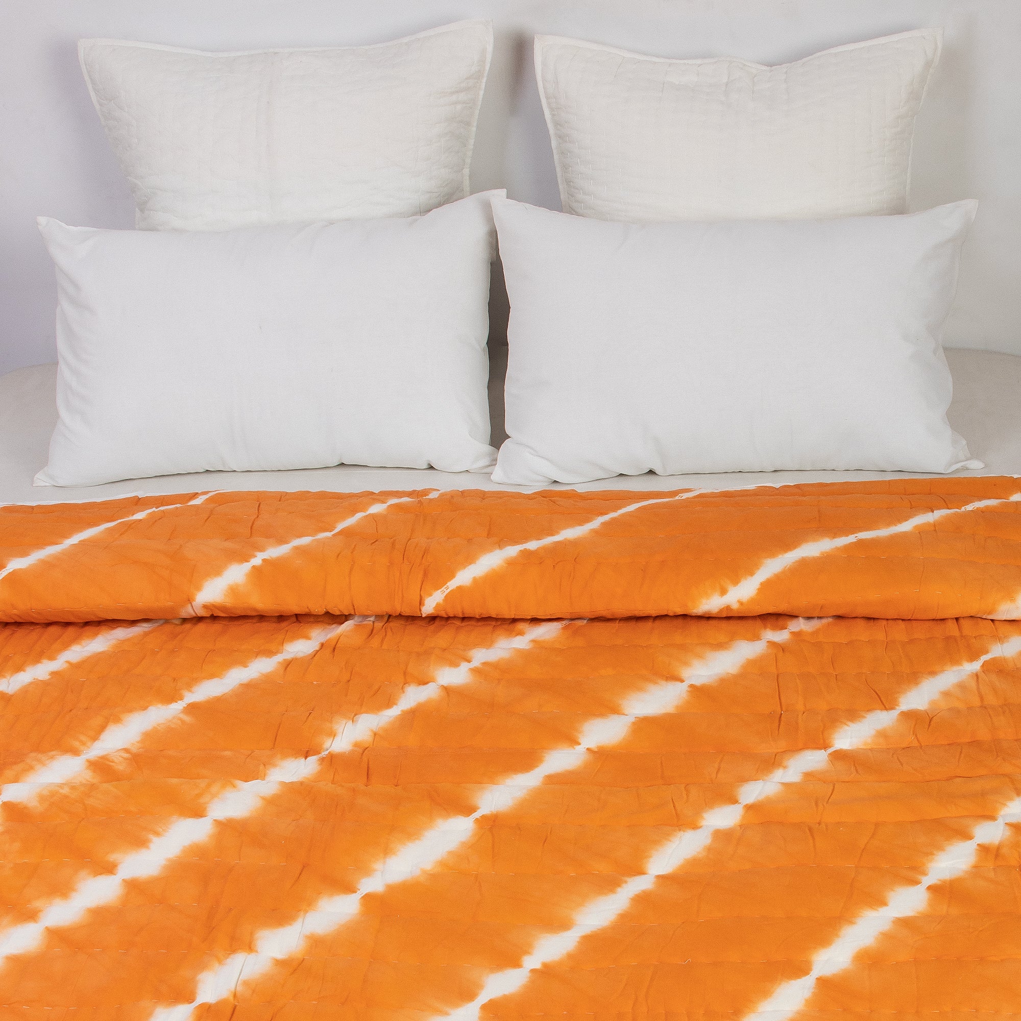 Orange Tie Dye Cotton Razai