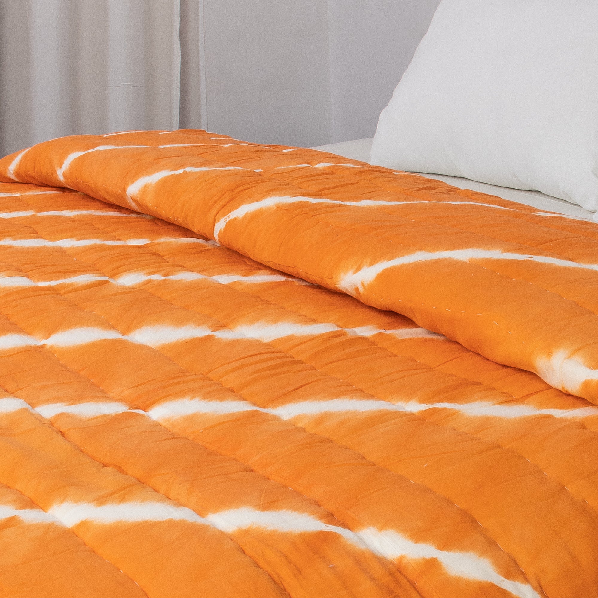 Orange Tie Dye Cotton Razai