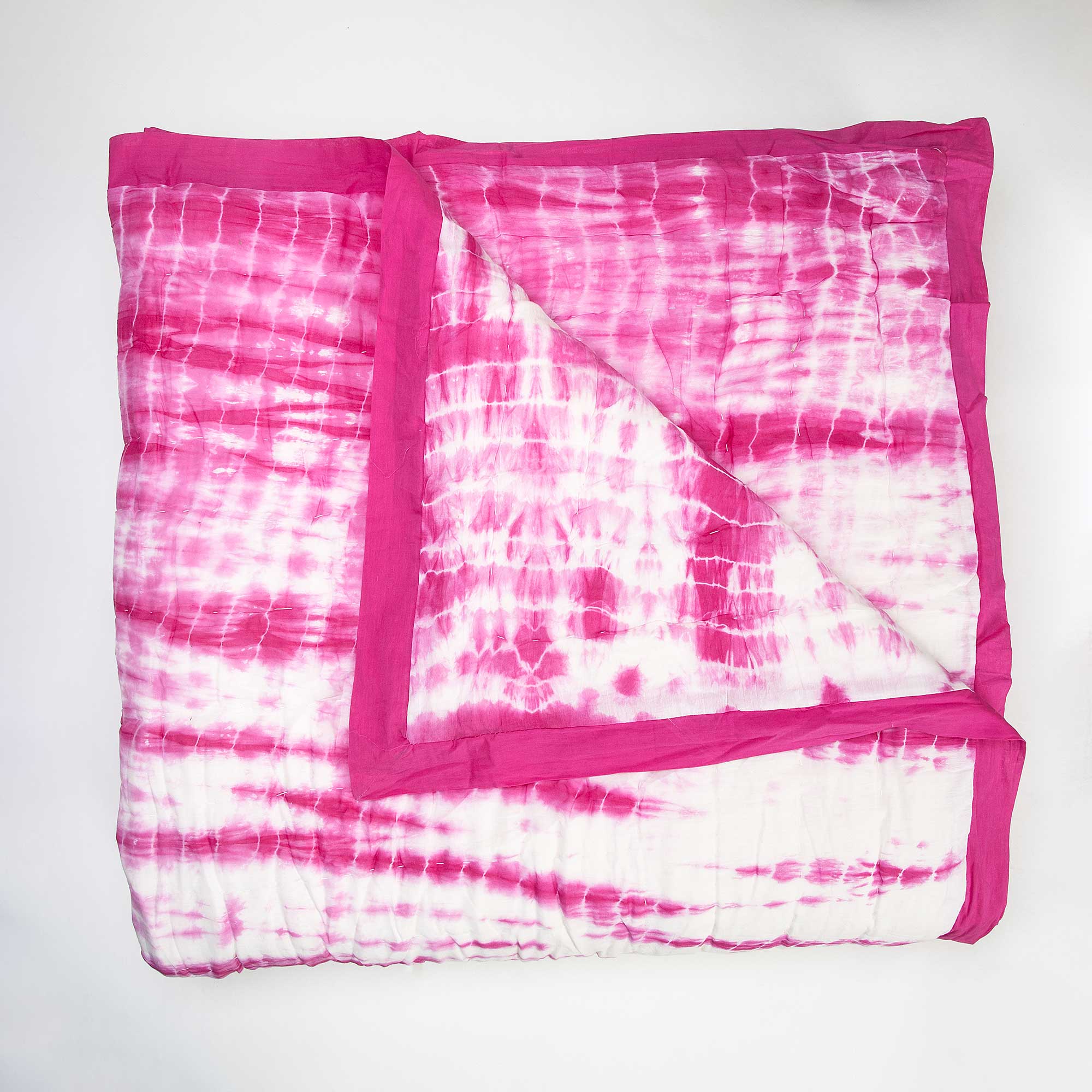 Pink Tie Dye Soft Cotton Rajasthani Quilt