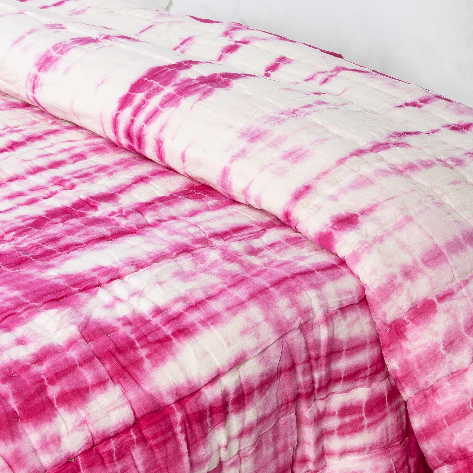 Pink Tie Dye Soft Cotton Rajasthani Quilt