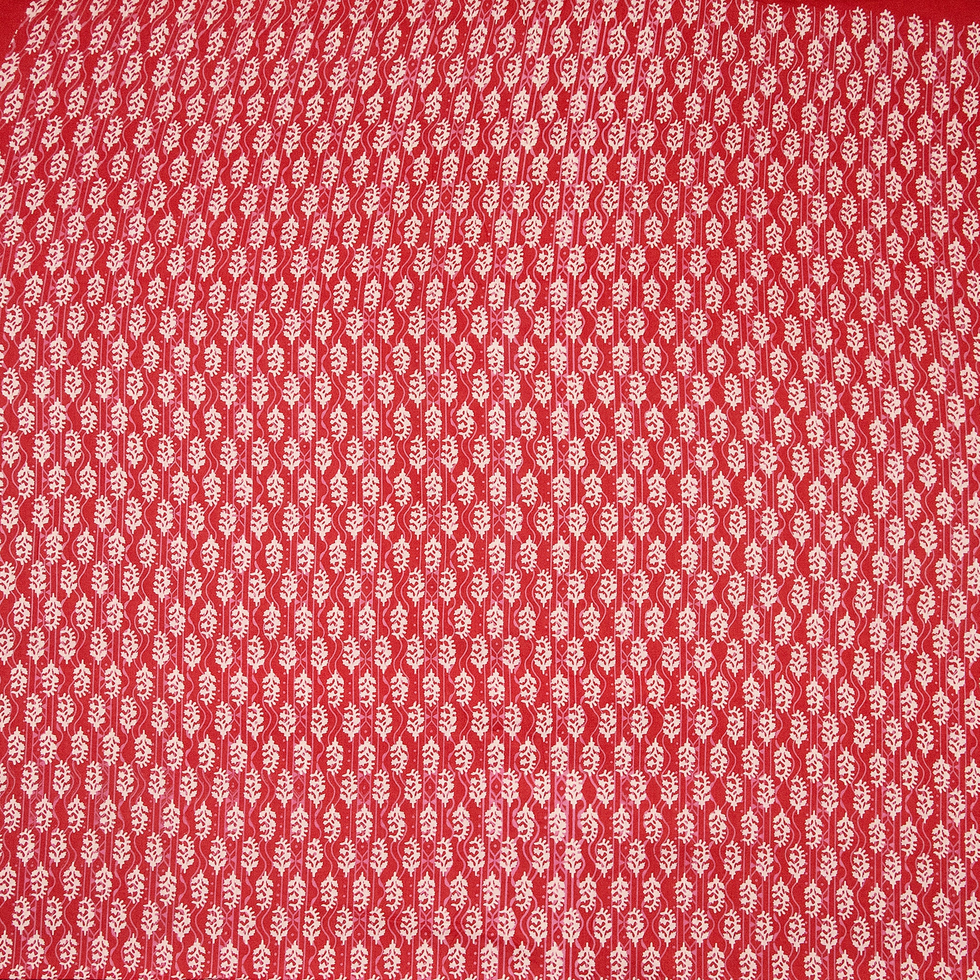 Red Booti Hand Block Print Dabu Fabric