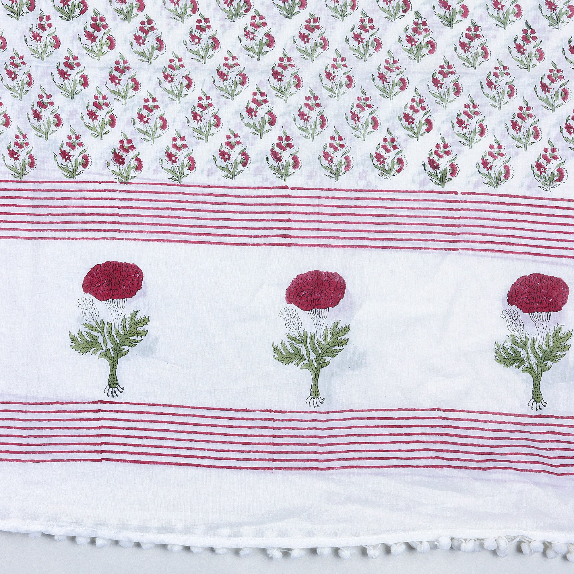 Red Floral Handmade Cotton Beach Sarong
