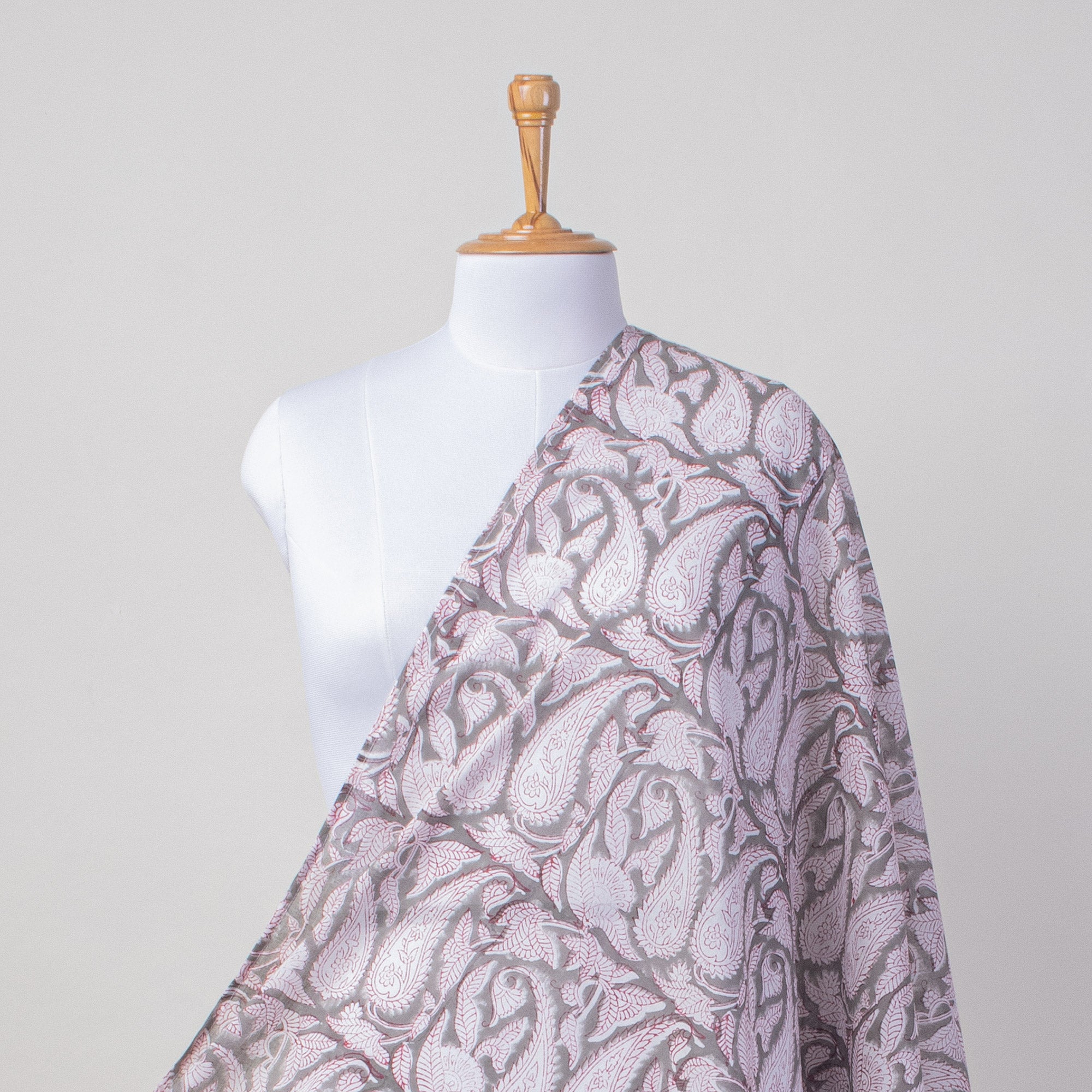 Red paisley Hand Block Print Cotton Summer Sarong For Ladies