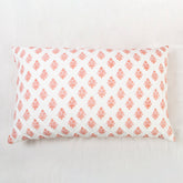 Reversable Orange Floral Hand Block Printed Machine Cotton Quilt with Pillow Cover