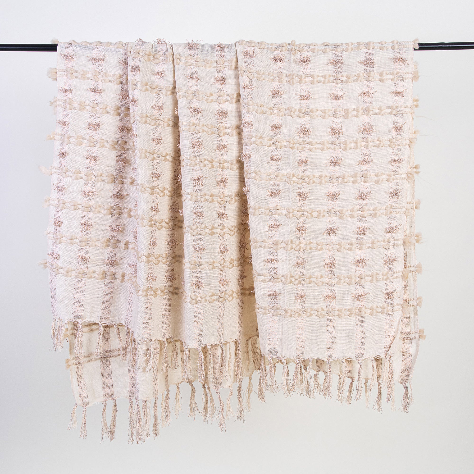 Reversible Indian Boho Cotton Woven Throw Blanket