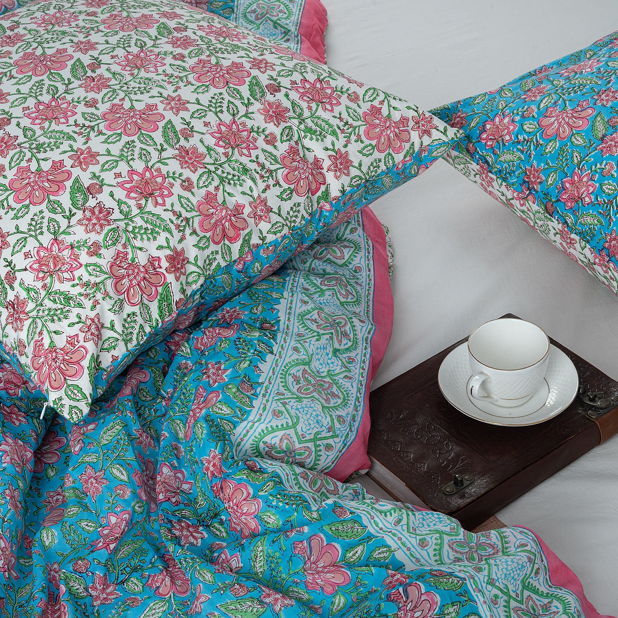 Reversible Indian Organic Duvet Cover