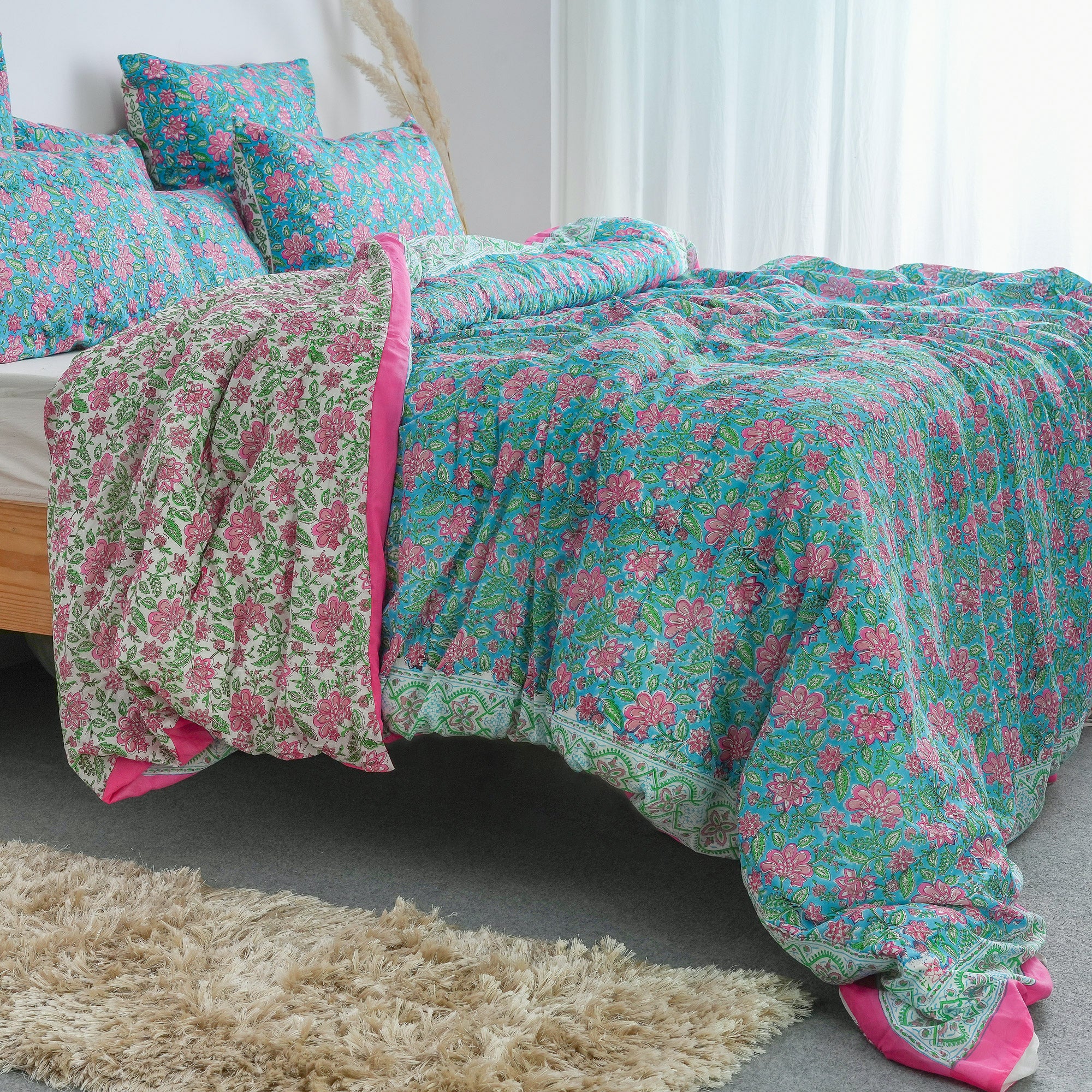 Reversible Indian Organic Duvet Cover