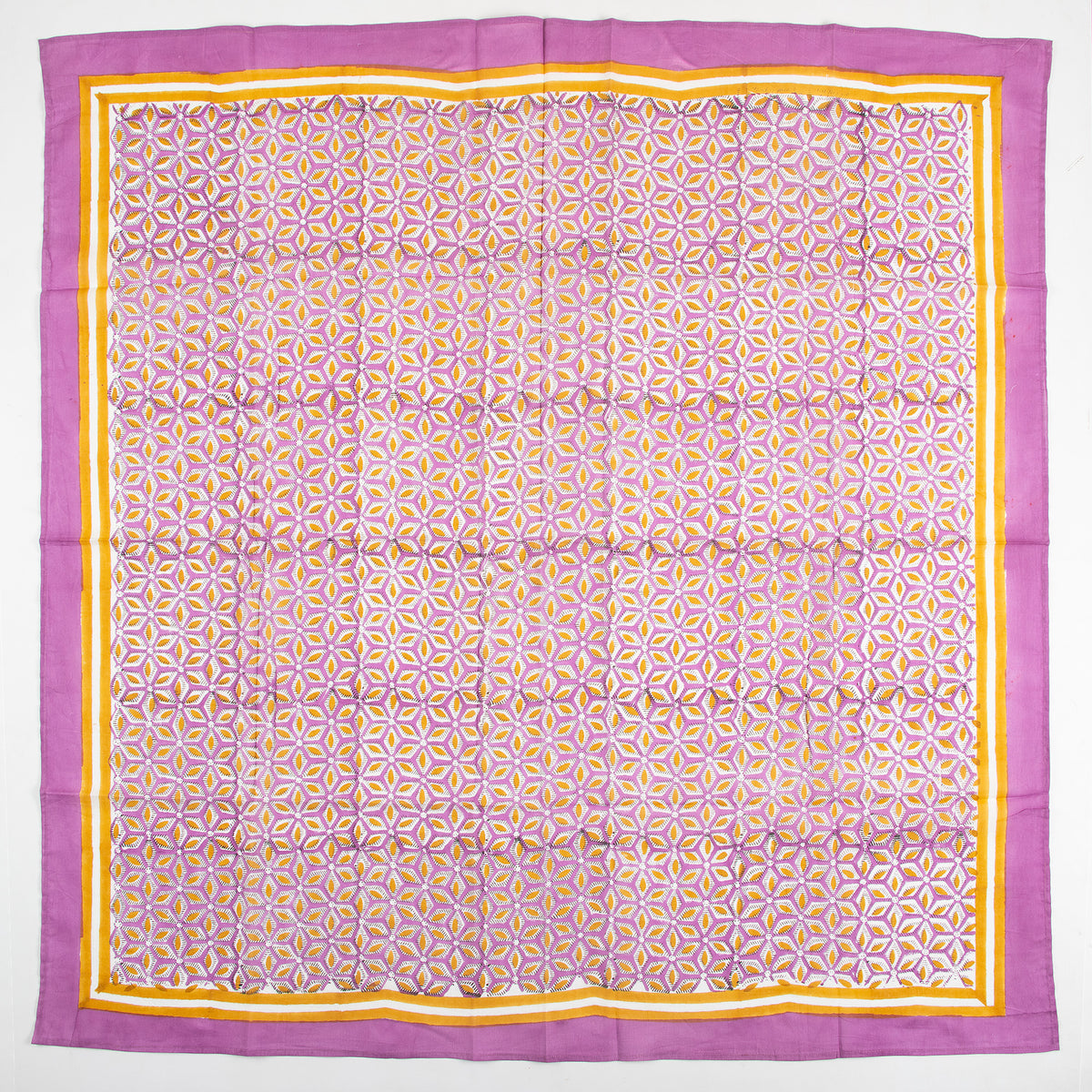 Handmade Cotton Purple Block Printed Scarf For Women