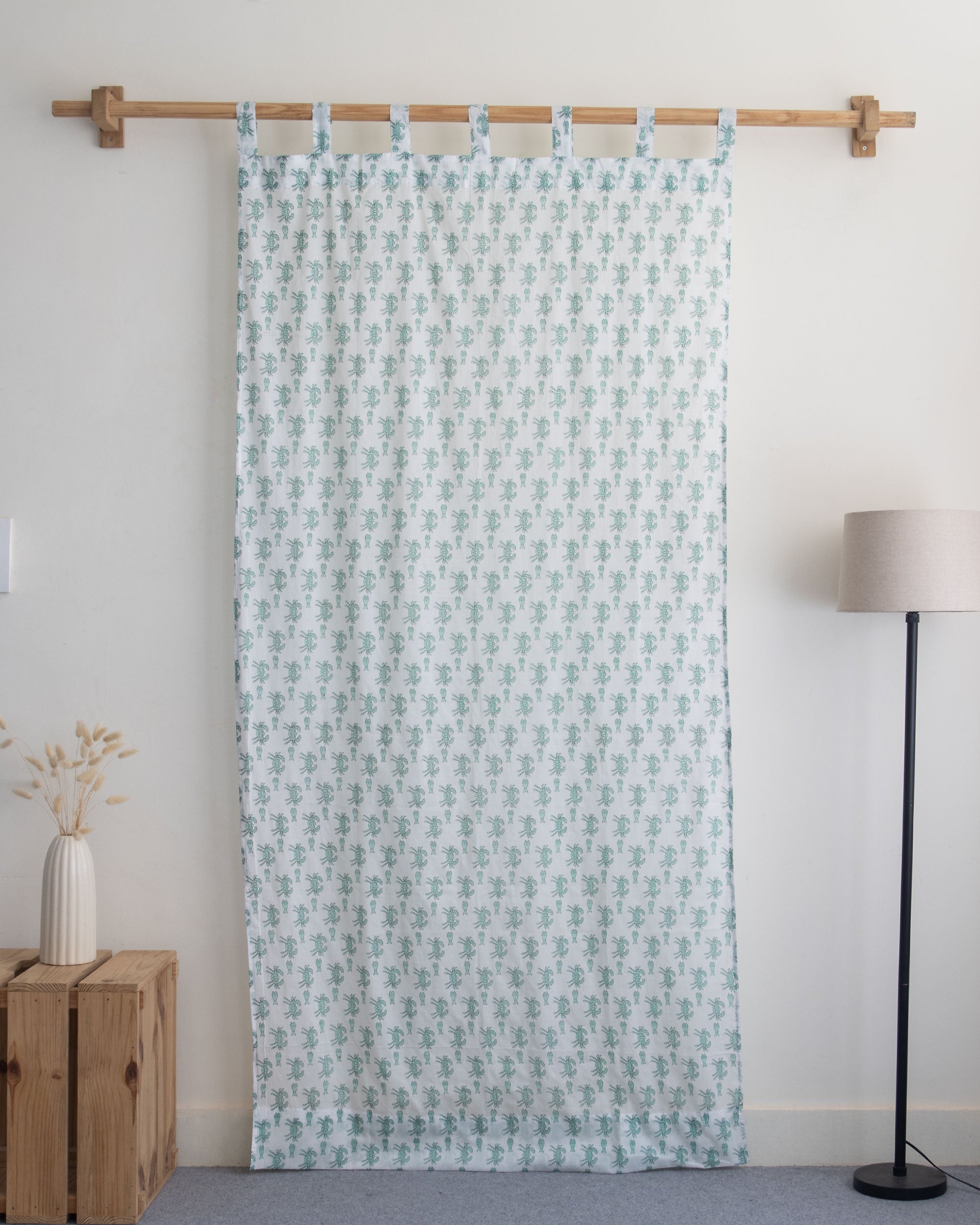 Sea Animals Block Printed Bedroom Curtains Online