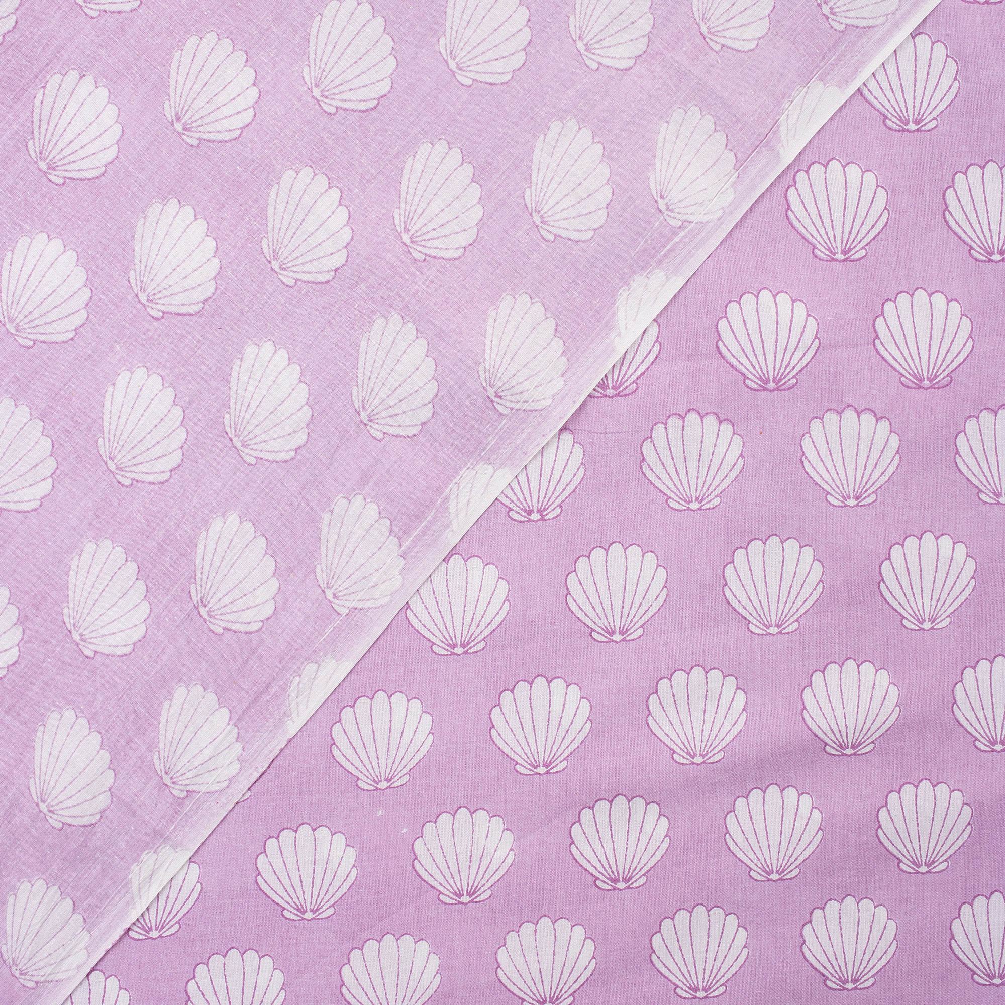 Sea Cell Block Print Cotton Running Fabric