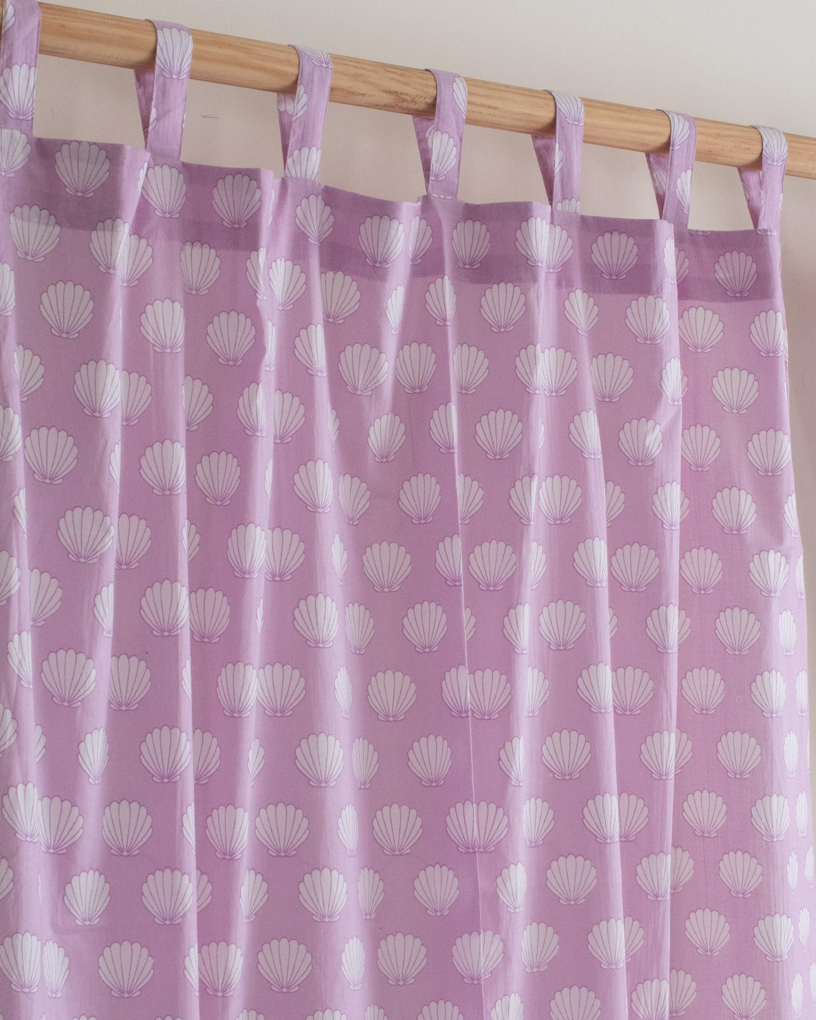 Seashell Block Print Curtains for Dining Room in India