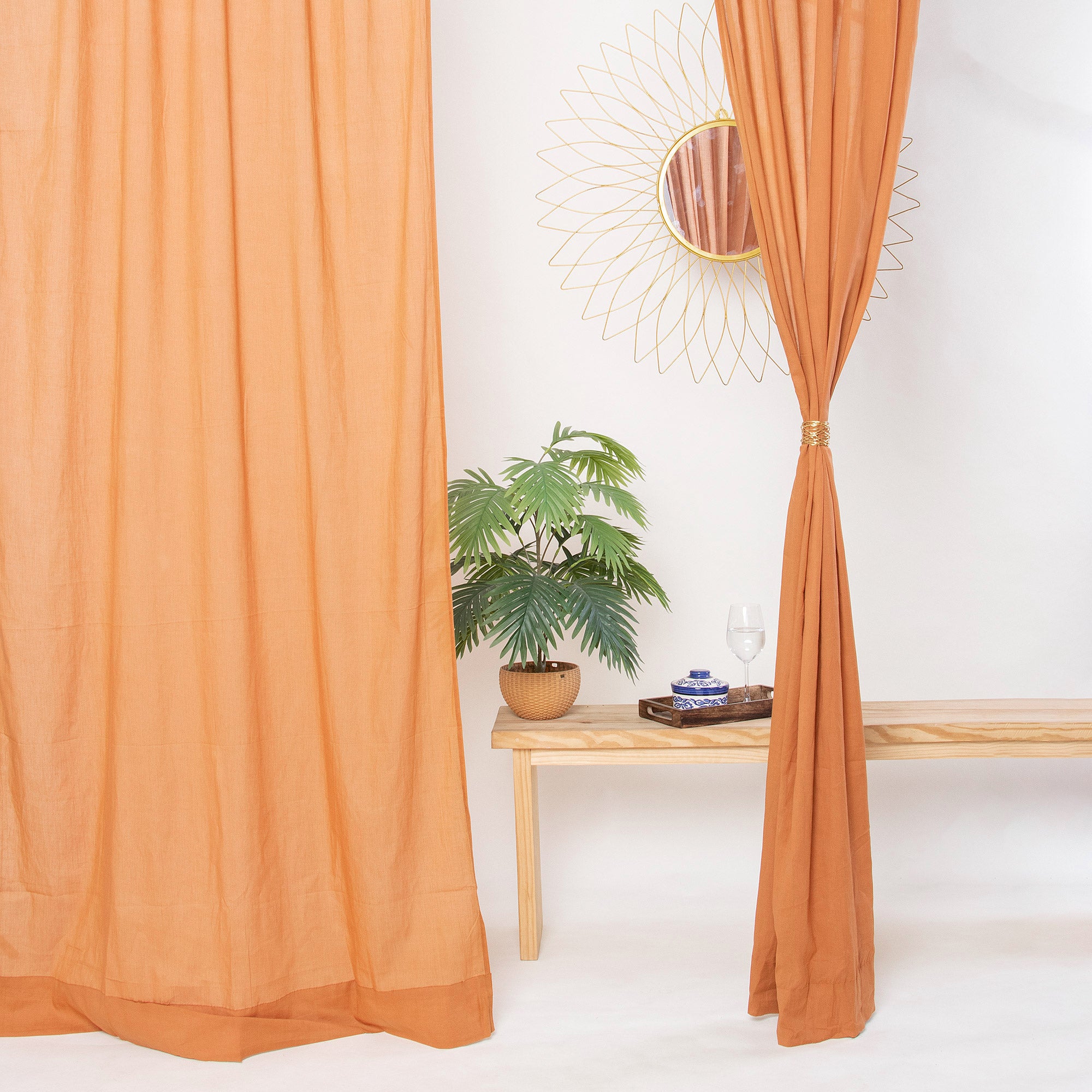 Set of 2 Pure Cotton Hand Dyed Door Curtain