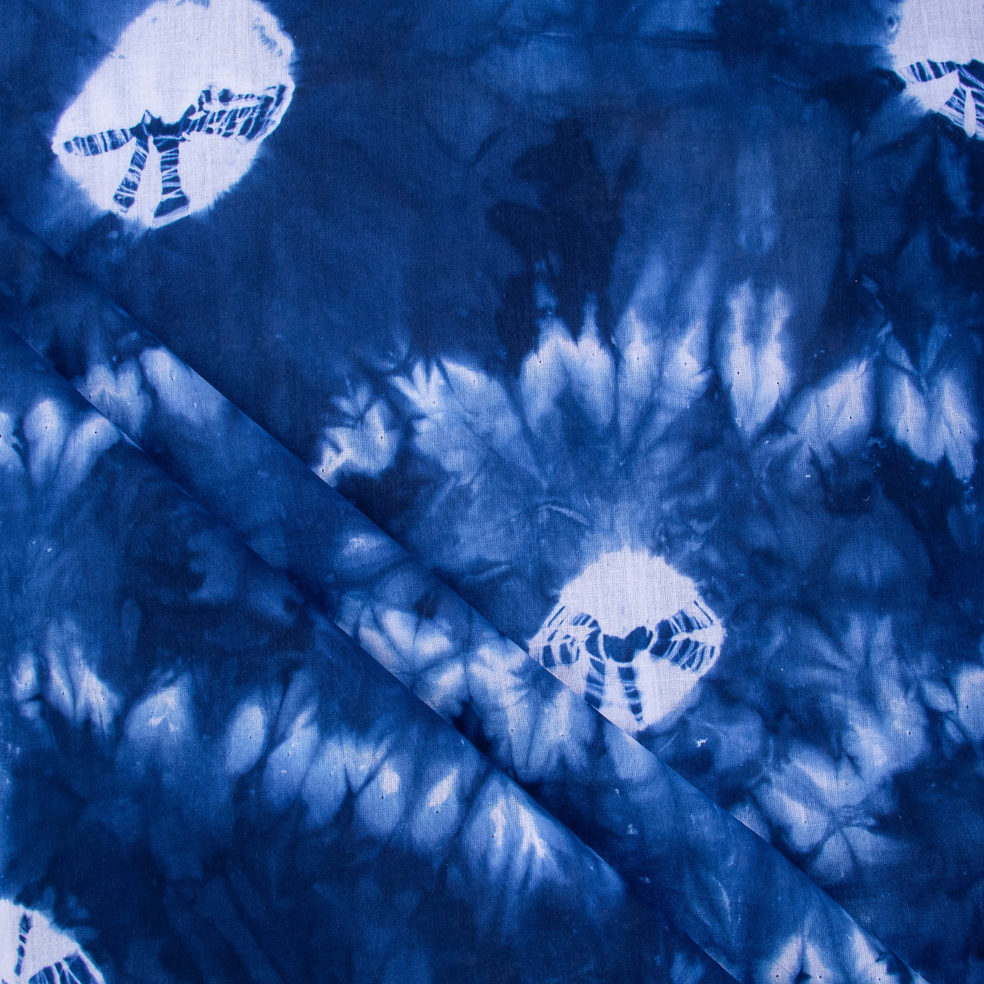 Shibori Blue Tie Dye Cotton Fabric